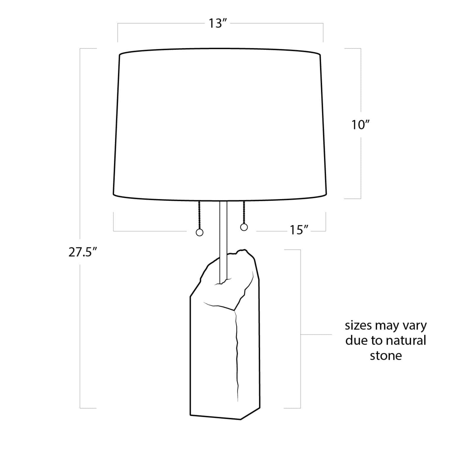 Square Raw Alabaster Lamp
