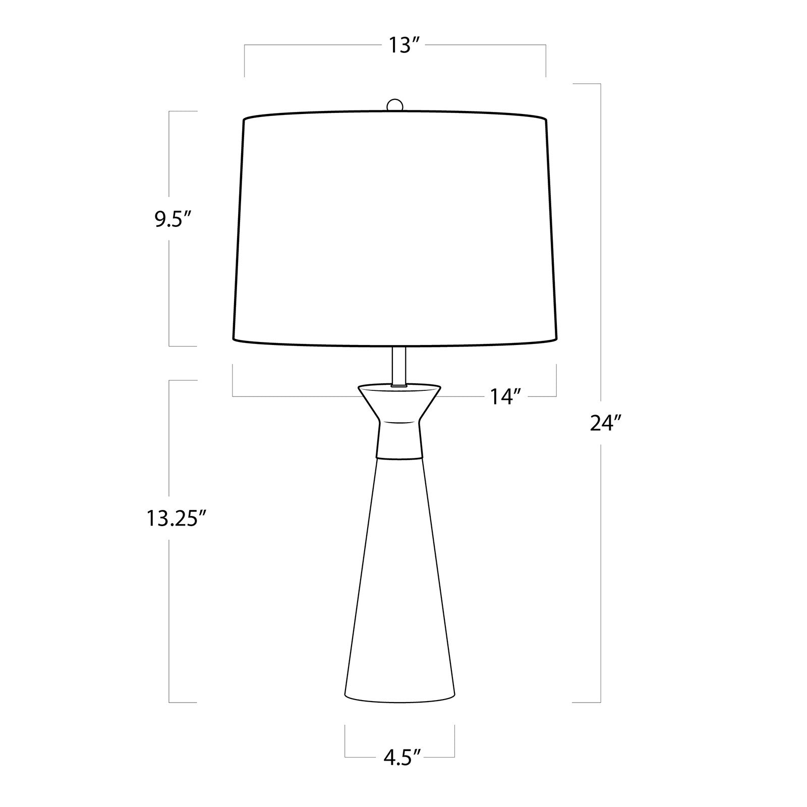 Conical Crystal & Metal Cap Lamp