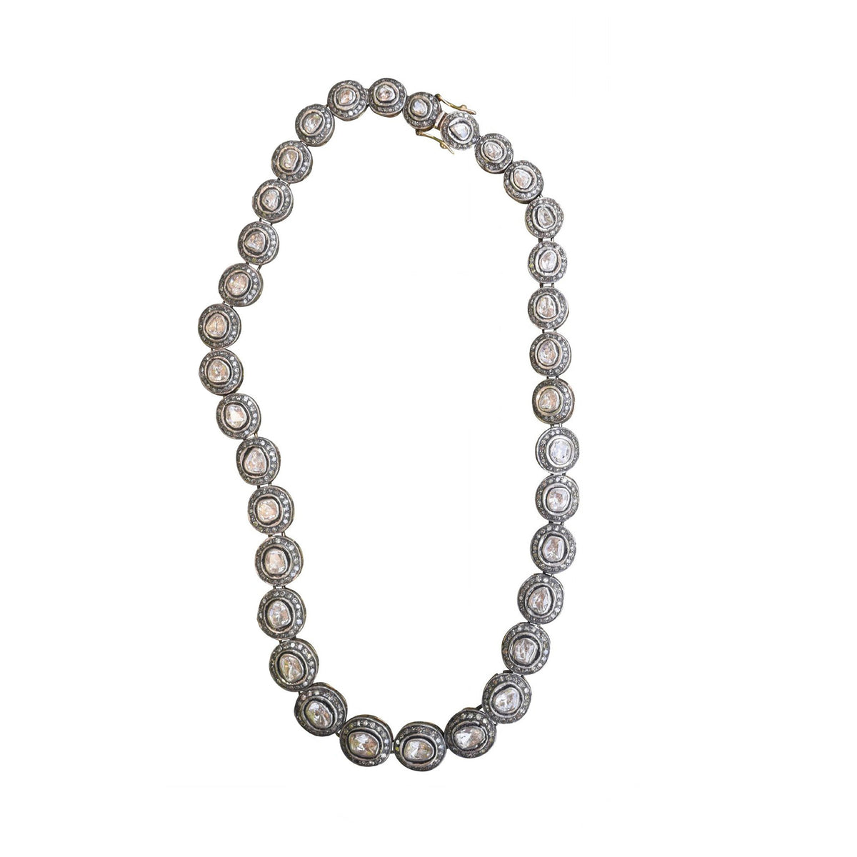 18" Pave and Sliced Diamond Necklace