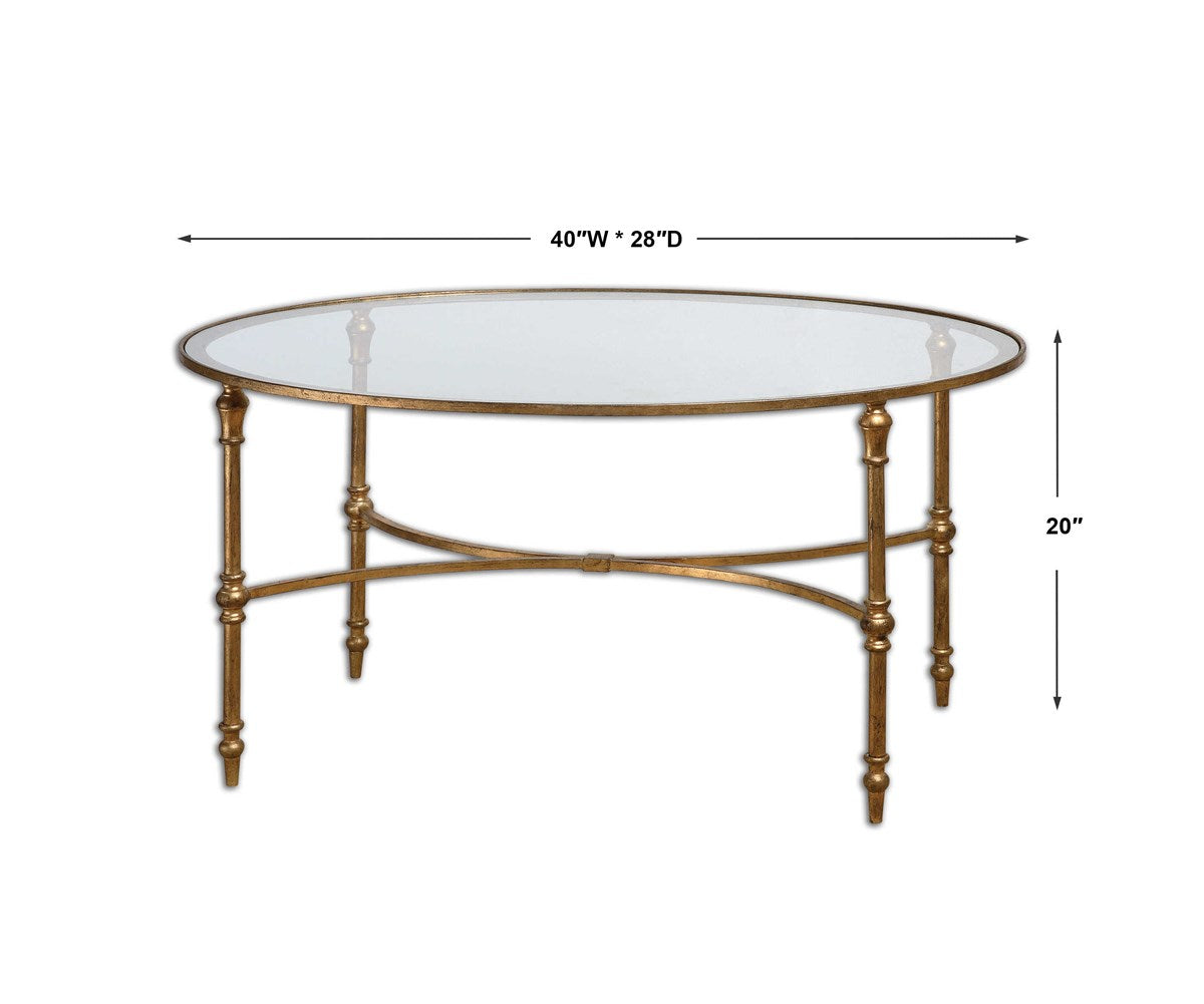 Oval Gold Leaf Coffee Table
