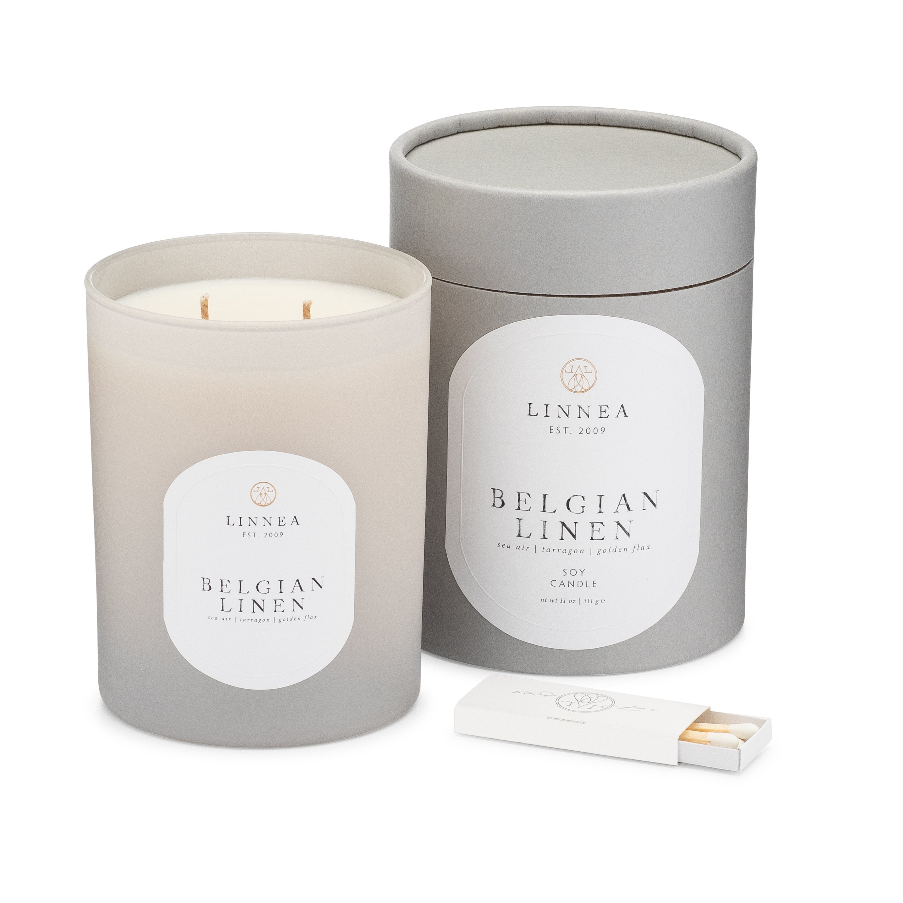 2-Wick Belgian Linen Candle
