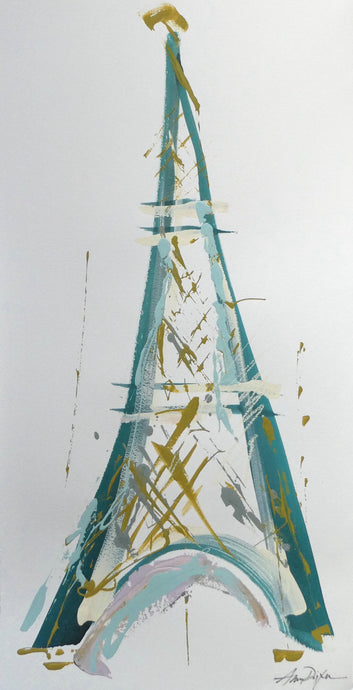 Amy Dixon - Eiffel Tower (deep turquoise) (26 x 13)