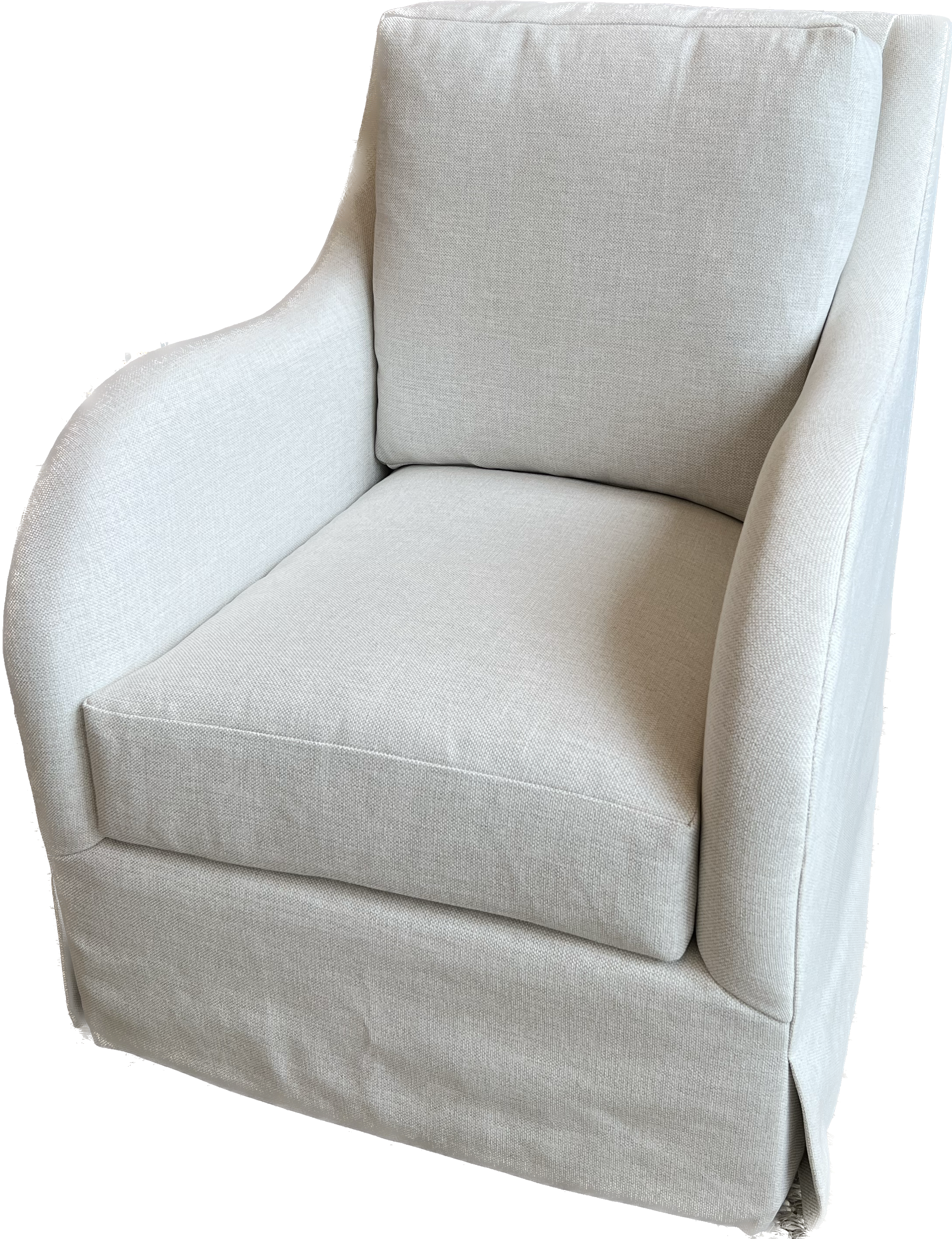 Claire Swivel Chair - Hailey Cotton Performance Fabric