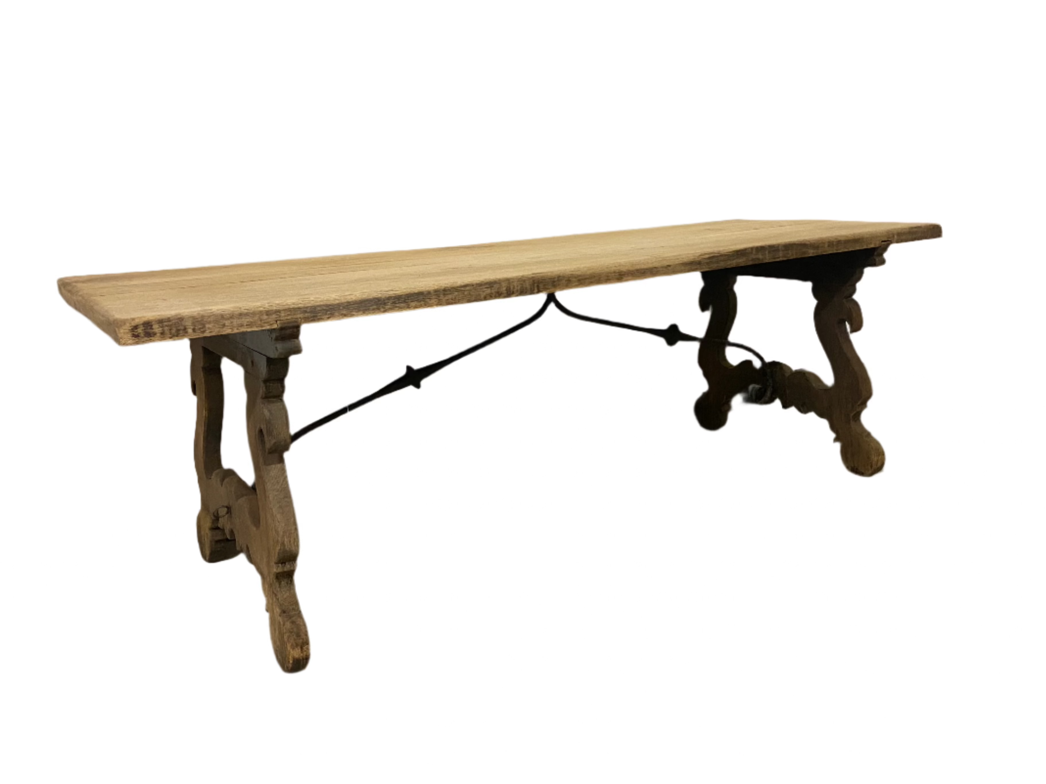 Oak Table with Iron 87x33x29H
