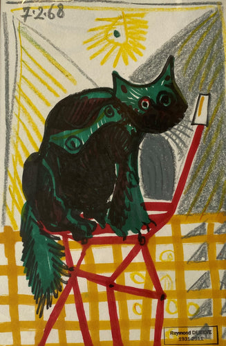 Raymond Debieve - Le Chat Vert 1968 (9 x 6)