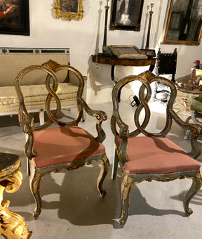 Pair of Venetian Armchairs 23x20x40.5x19SH