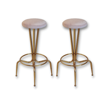 Load image into Gallery viewer, Vintage Brass Swivel Barstool