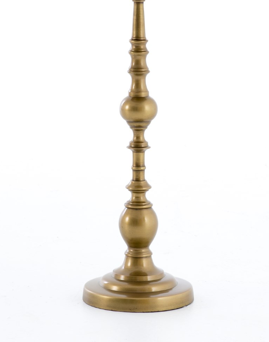 Antique Brass Pedestal End Table