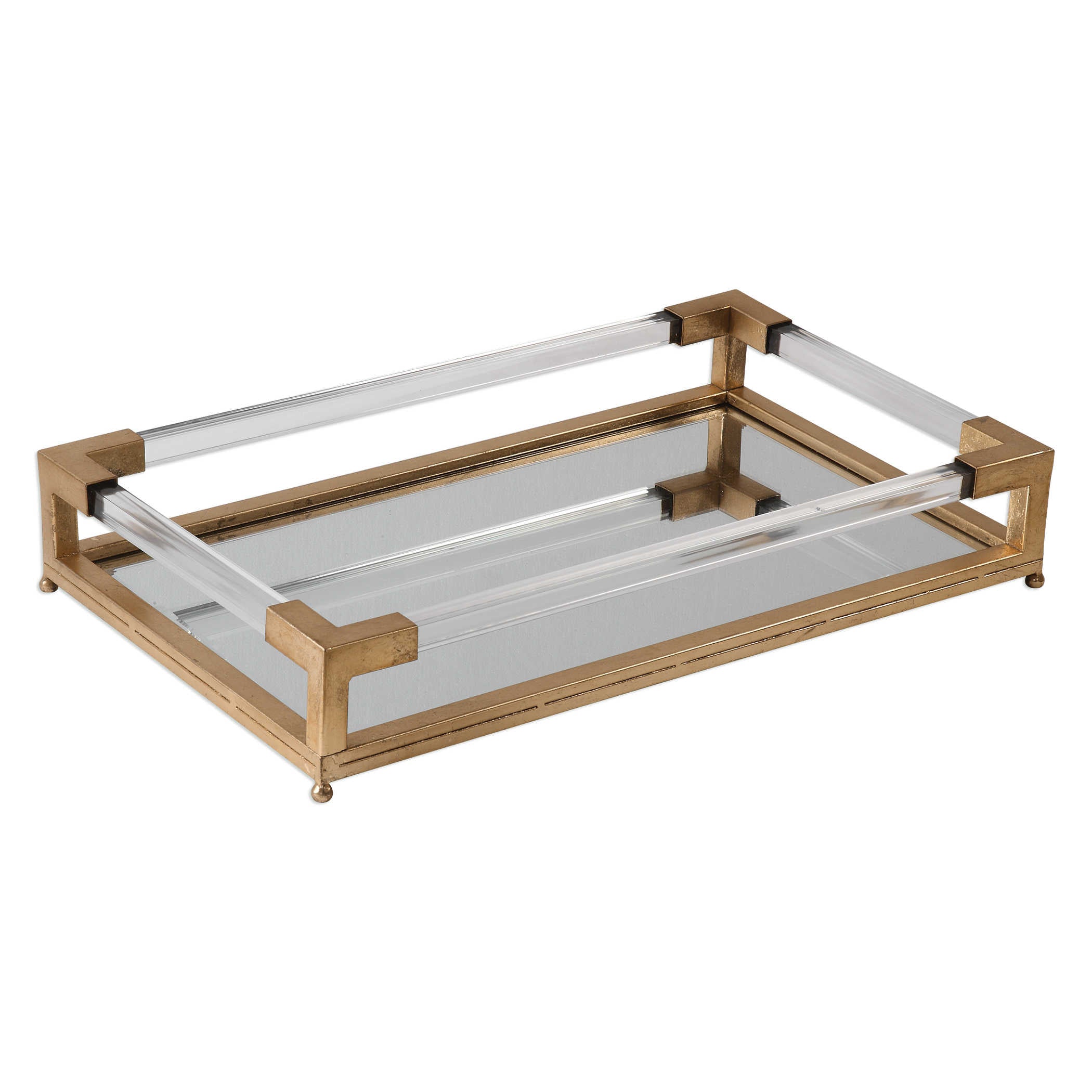 Gold & Acrylic Mirrored Tray