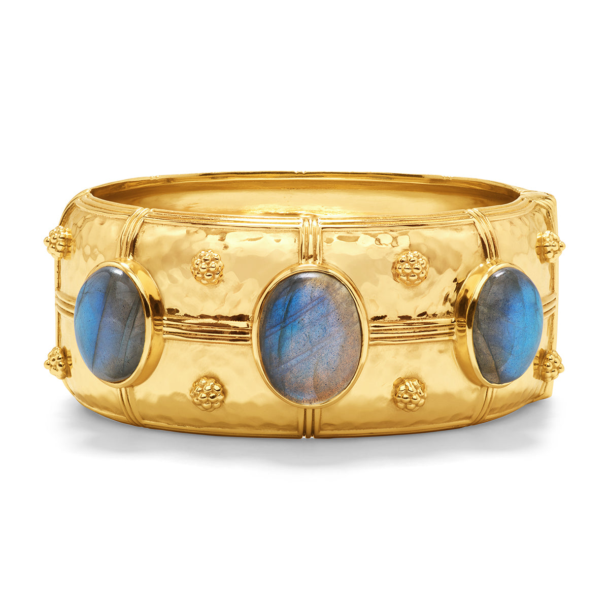 Grande Gold & Labradorite Cleopatra Hinged Bangle