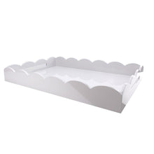 Load image into Gallery viewer, White Scalloped Tray 26&quot; x 17&quot;