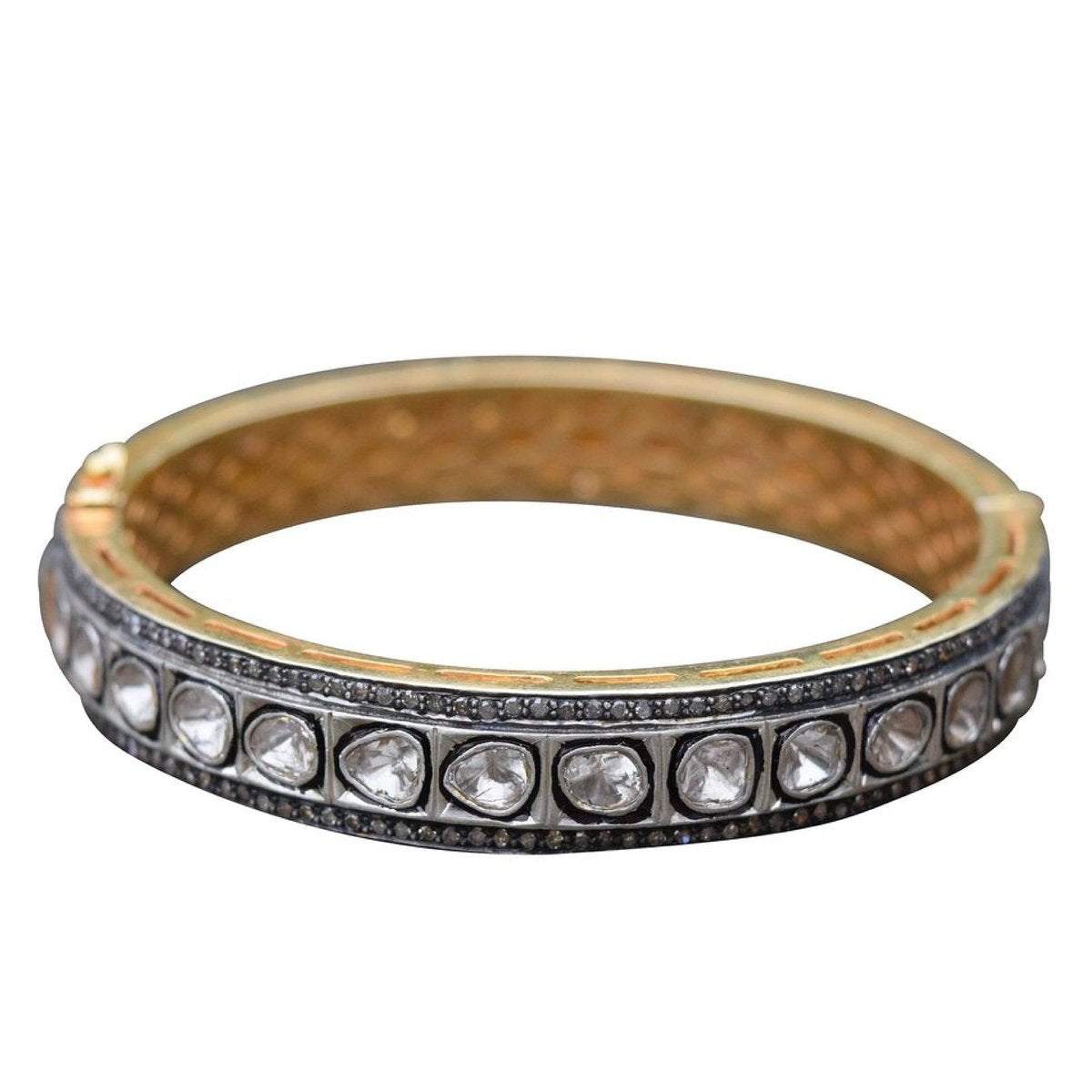 Oval Sliced Diamond Bangle