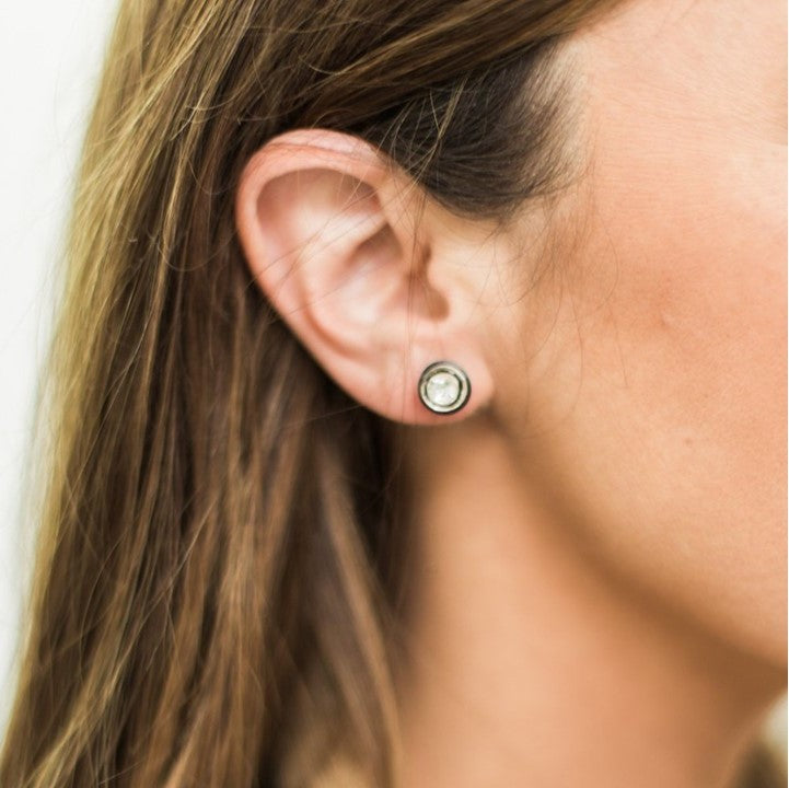 Sliced Diamond Stud Earrings