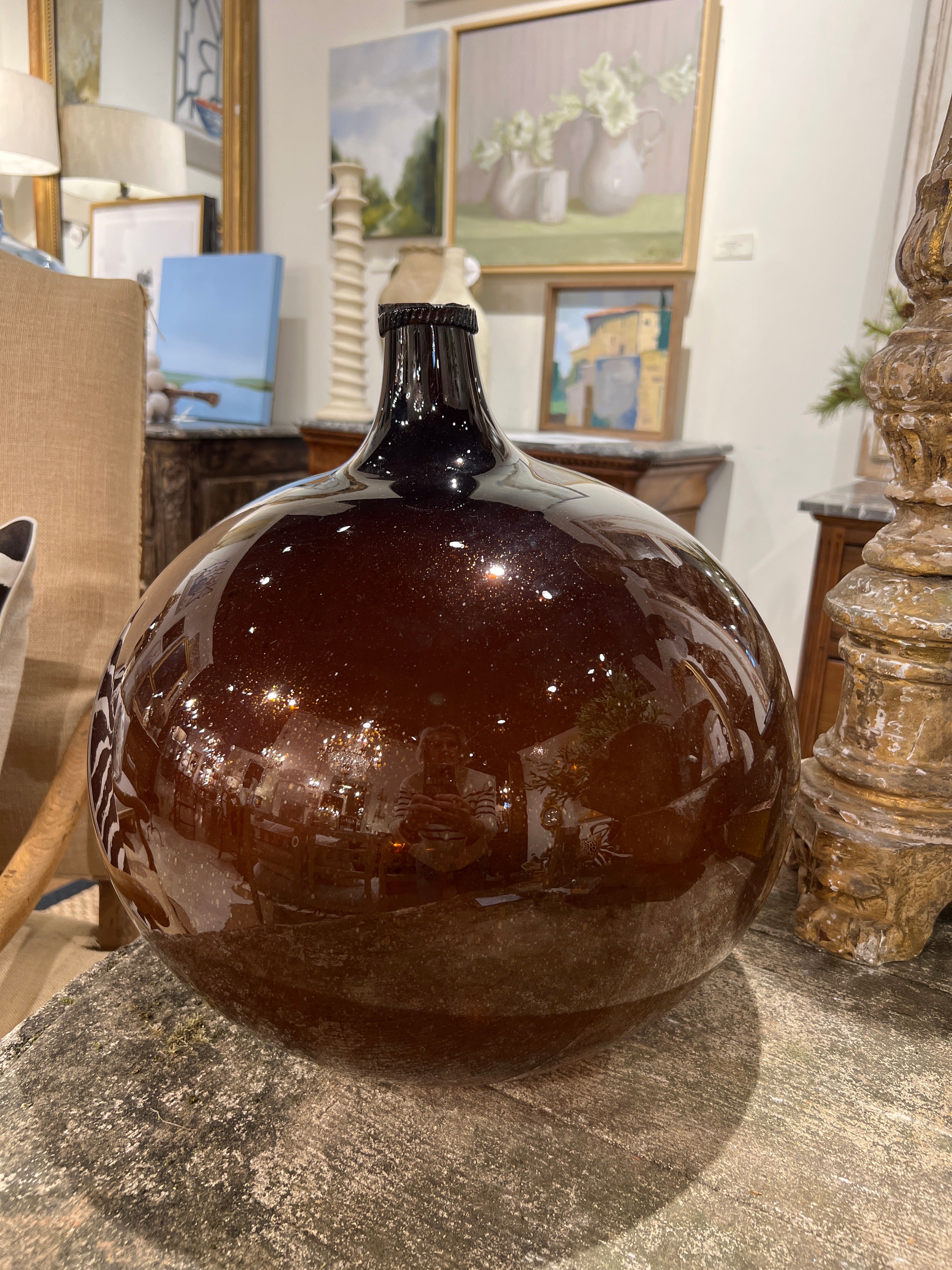 Large Onion-Shaped Glass Kirsch Holder