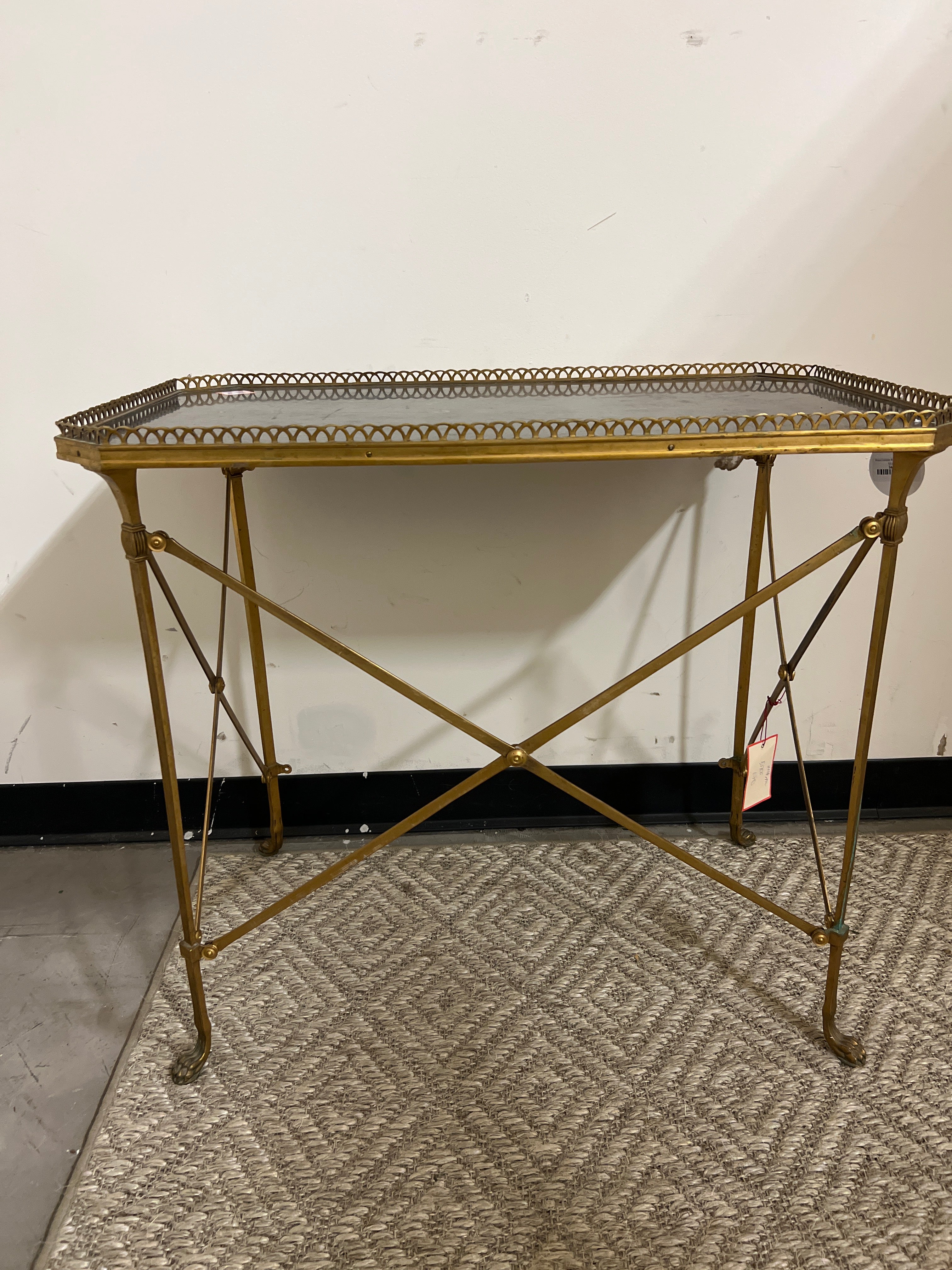 Brass Black Marble Directoire Table