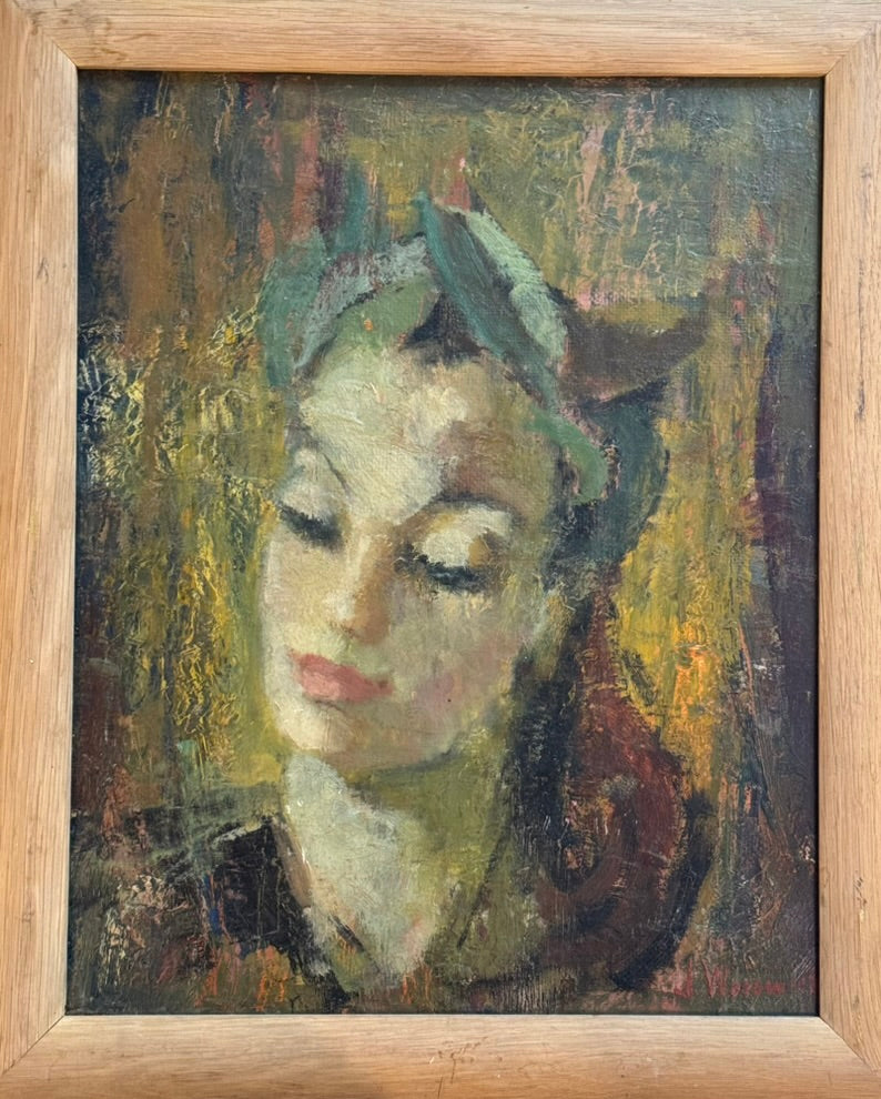 Heritage - Woman in Green Headscarf by Julie Worswick (18.5 x 15.5)