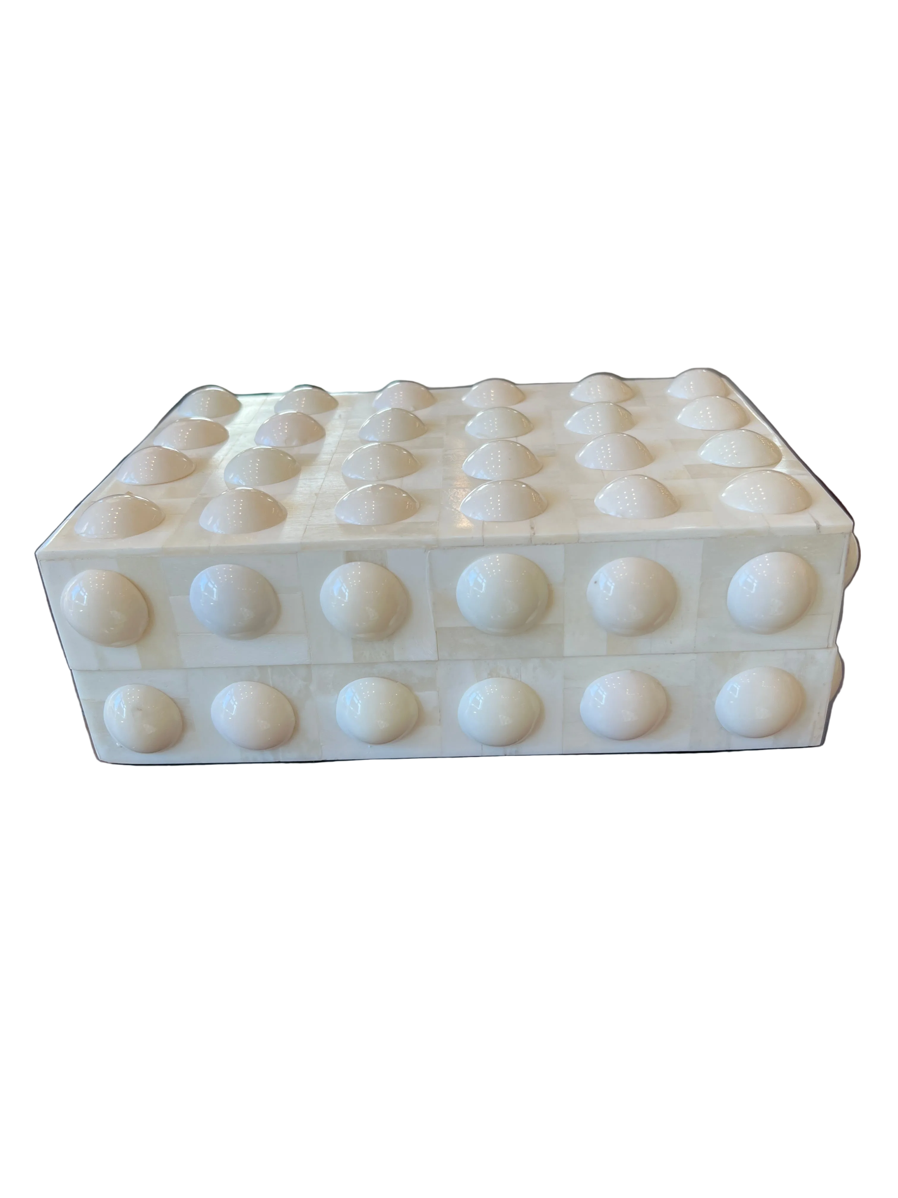 Small White Button Box