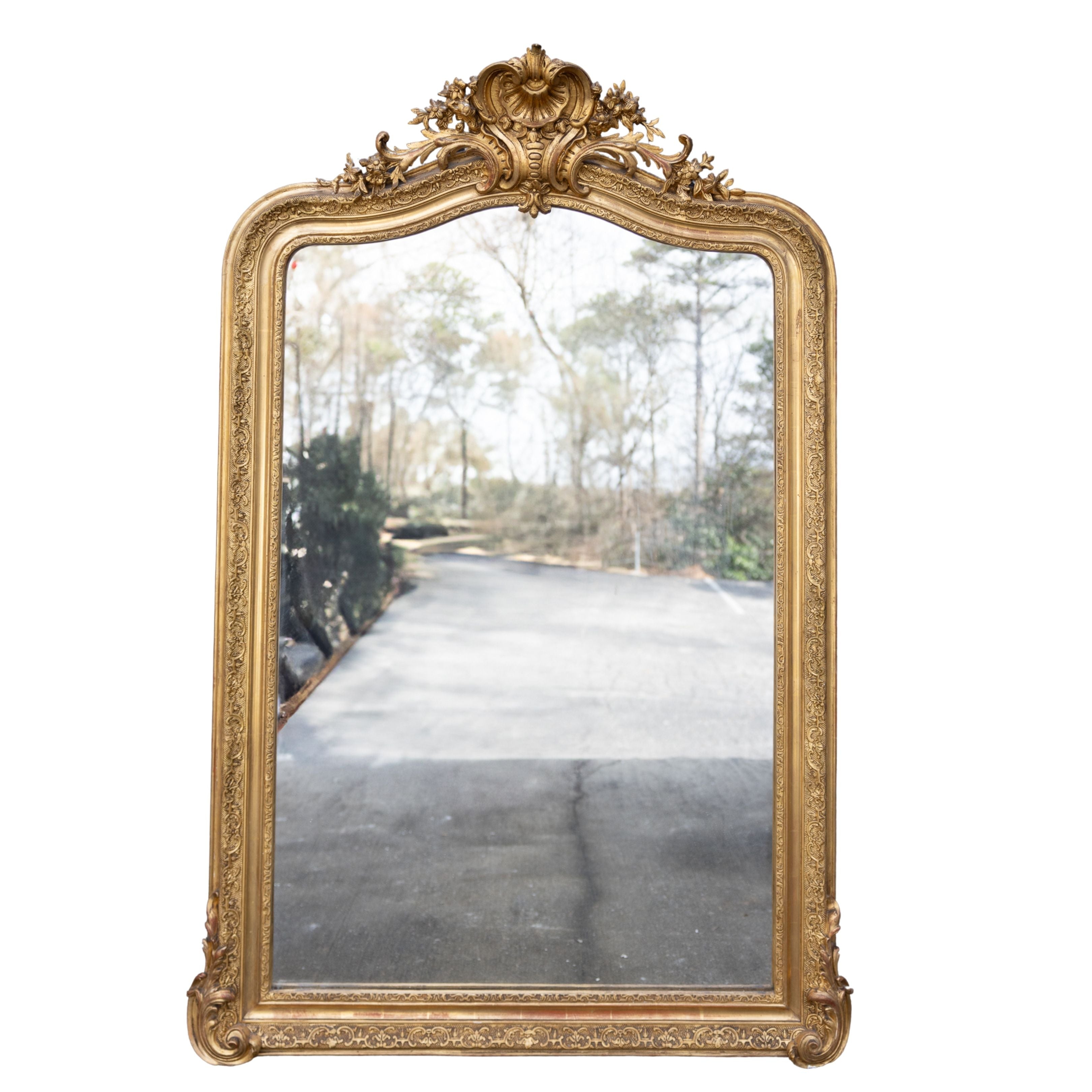 Carved Mirror Fronton with Arch 69x44