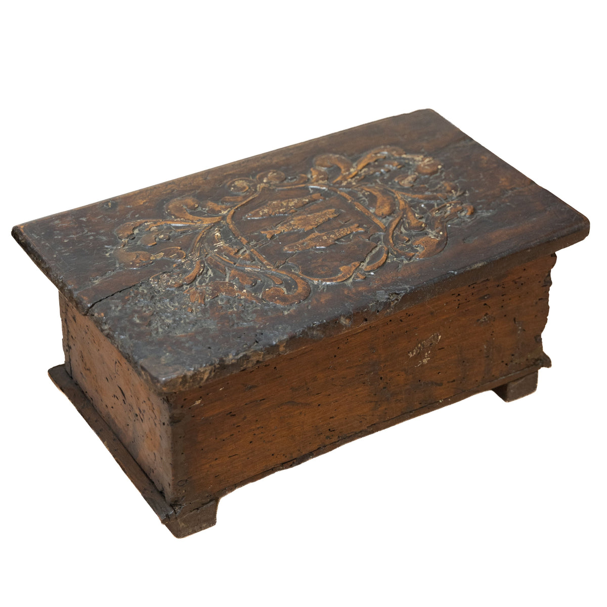 Italian 17th C Fruitwood Carved Box