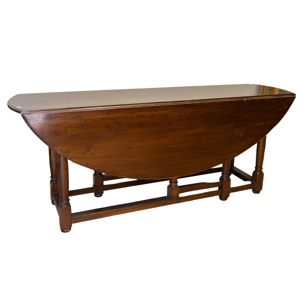 19th C French Walnut Oval Gateleg Table