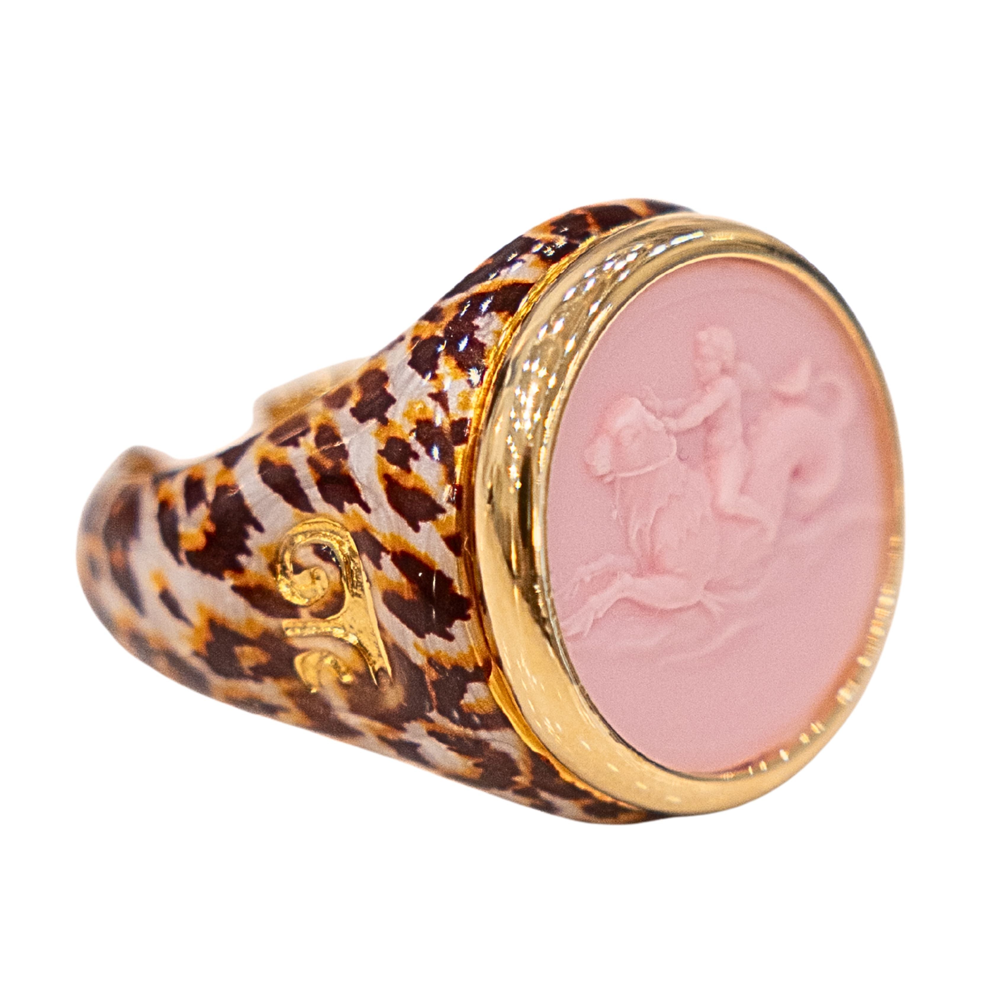 Pink Cupid Jaguar Ring Med