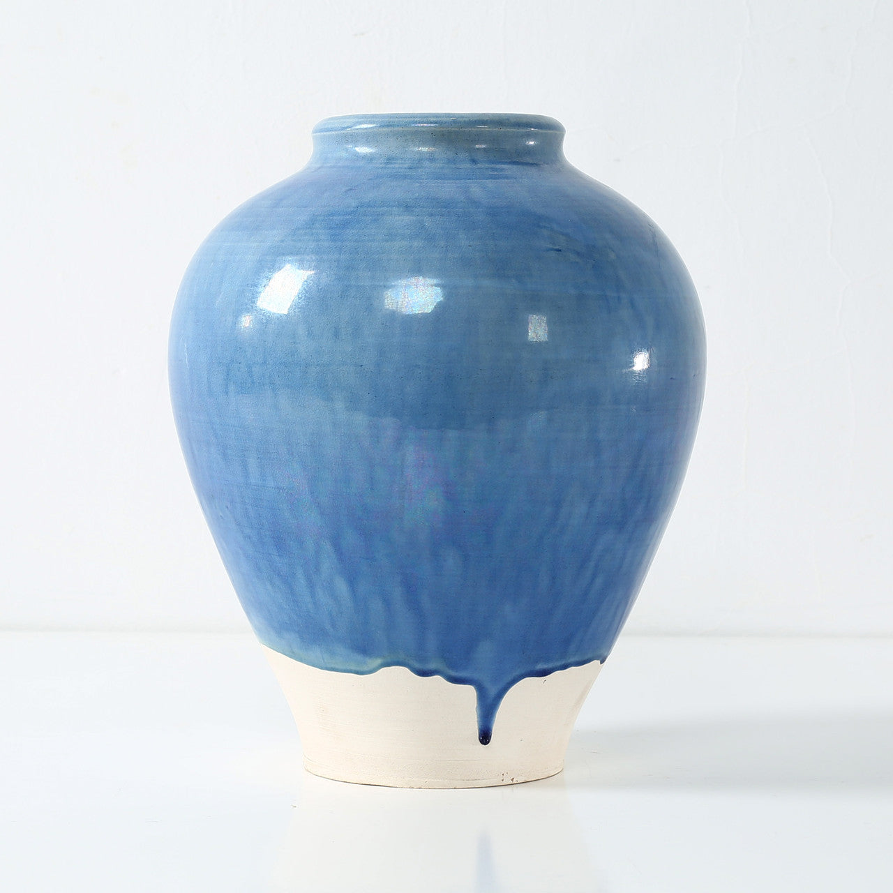 11" Blue Green Vase with Unfinished Base