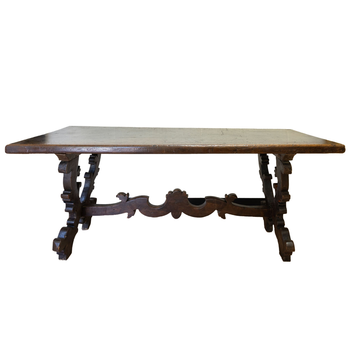 Tuscan Monastery Table with Carved Legs & Trestle