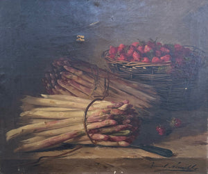 Heritage - Still Life was Asparagus and Strawberries (21.5 x 25.5)