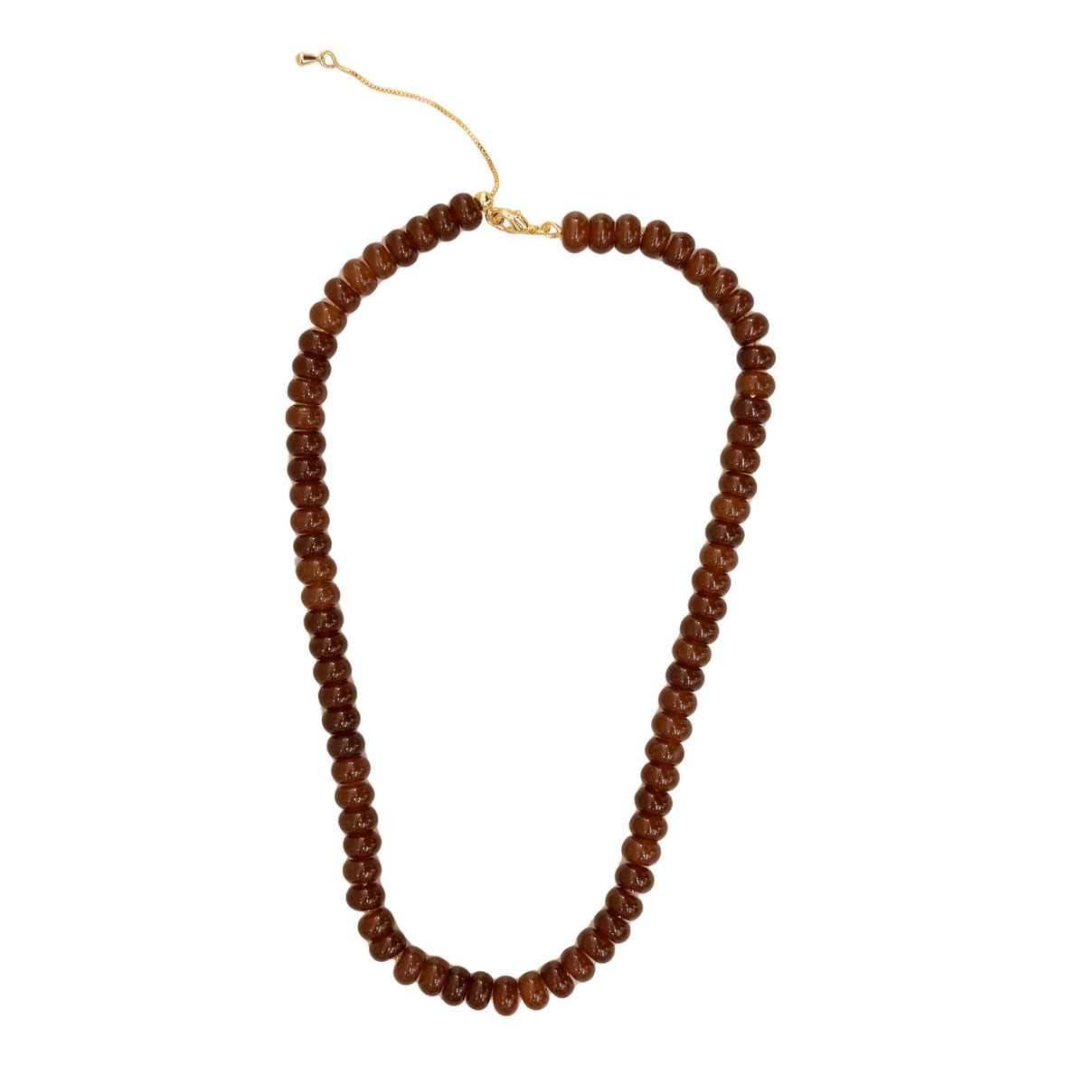 Amber Hand-Beaded Gemstone Necklace