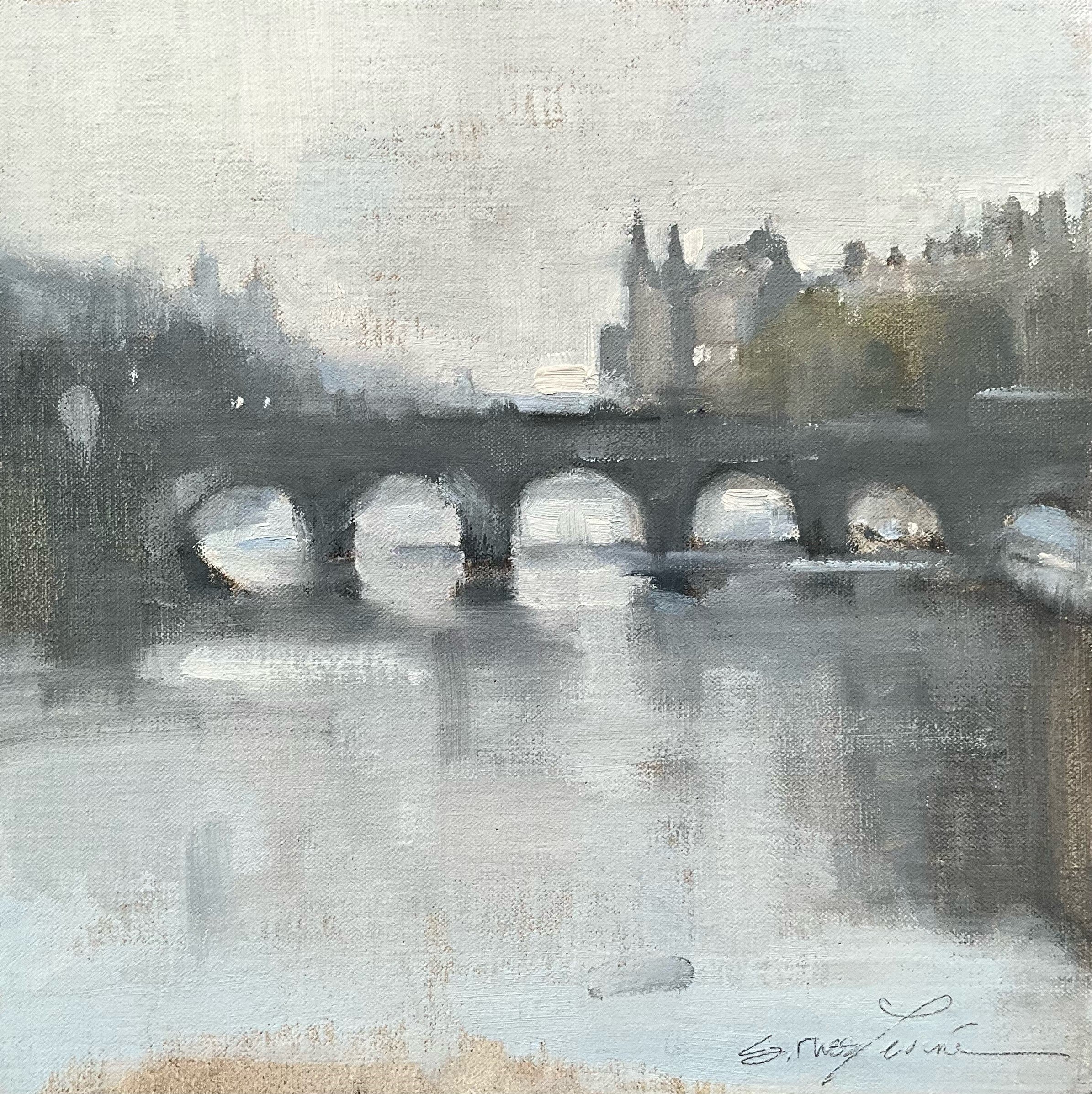 Sherrie Russ Levine - Morning View of the Seine (12 x 12)