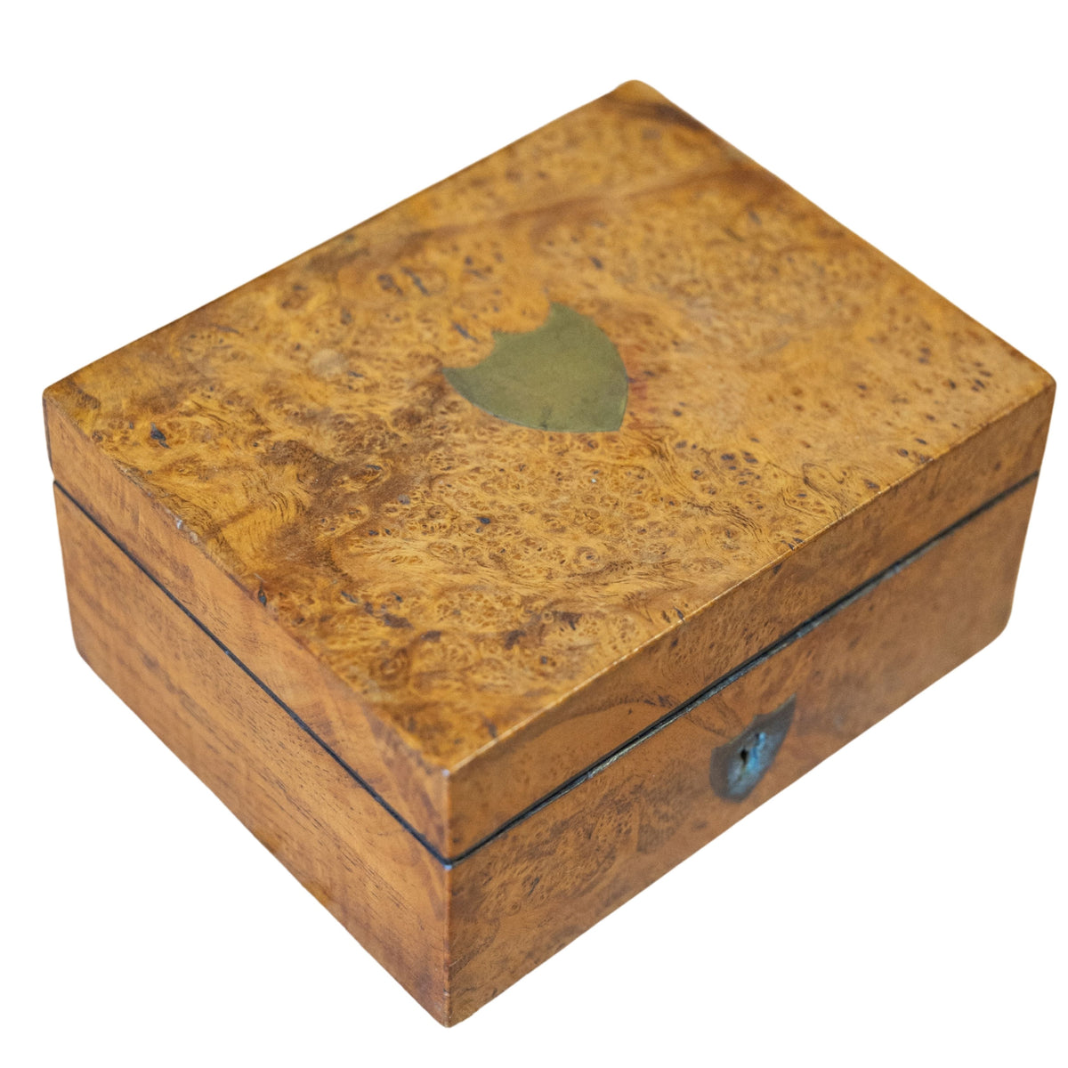 Decorative Wood Box w/ Metal Crest
