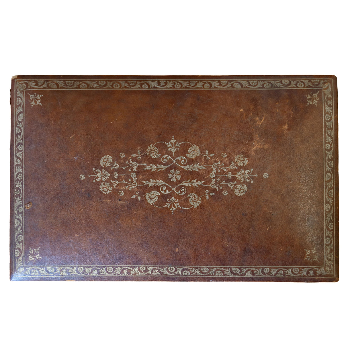 Decorative Leather Box w/ Gold Embossing