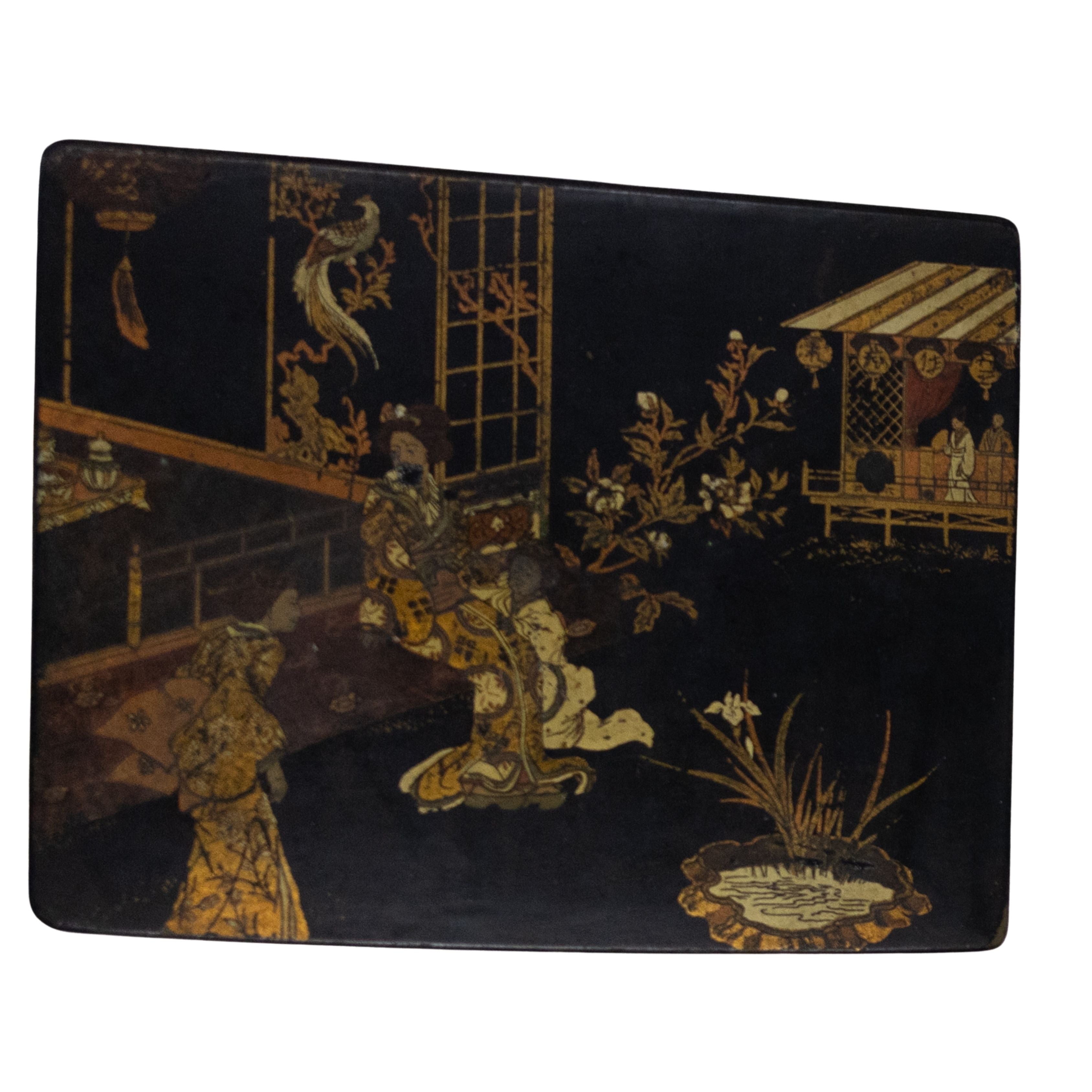 Rectangular Chinoiserie Box w/ Ladies