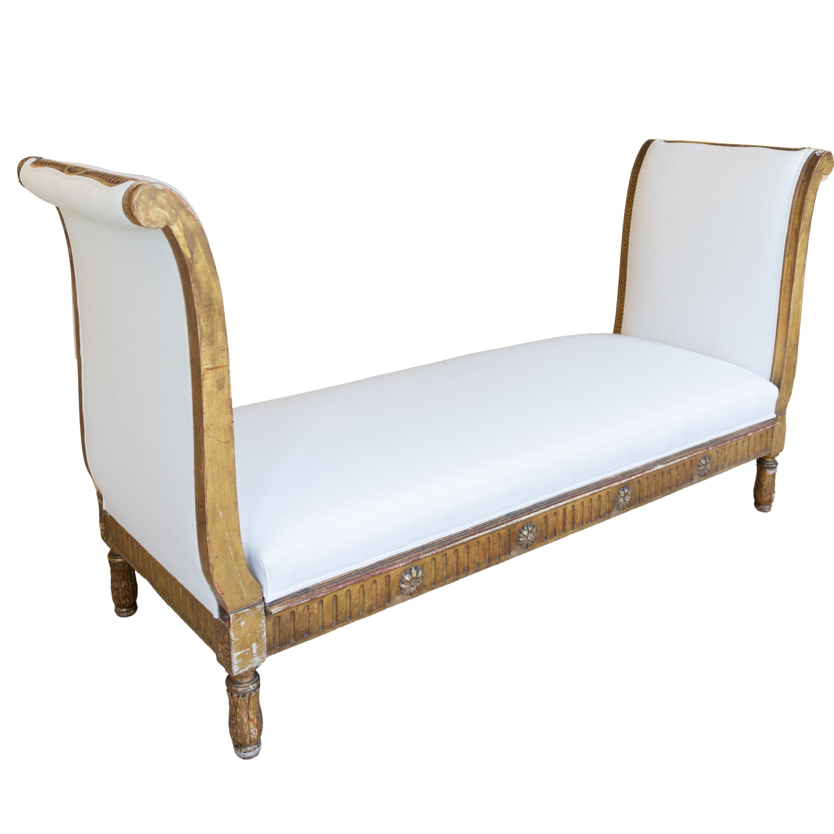 Carved and Gilded Wooden Lit de Repos