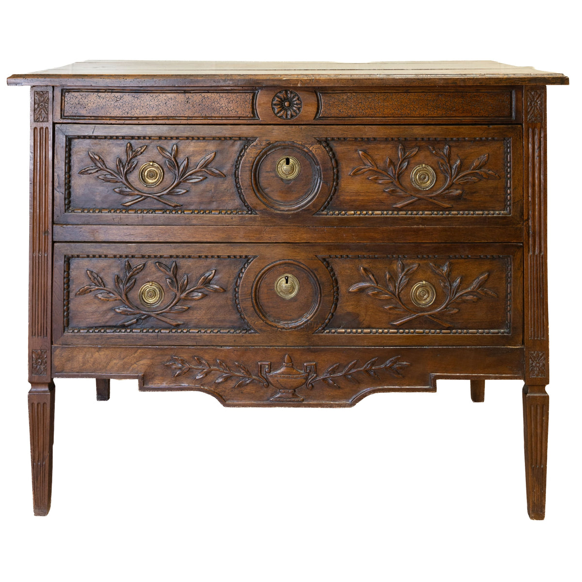 19th C Louis XV1-Style Walnut Commode