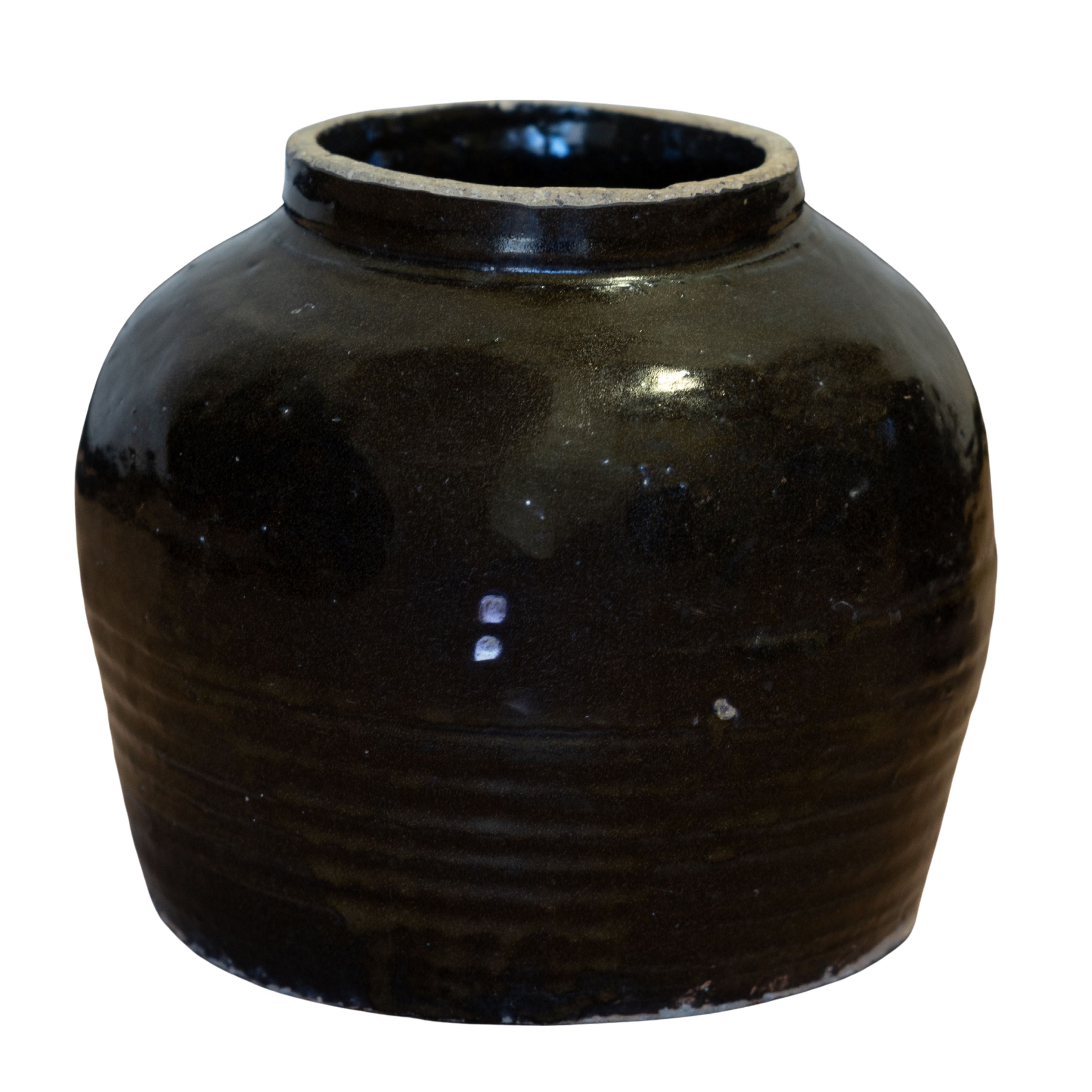 Small Glazed Black Vessel