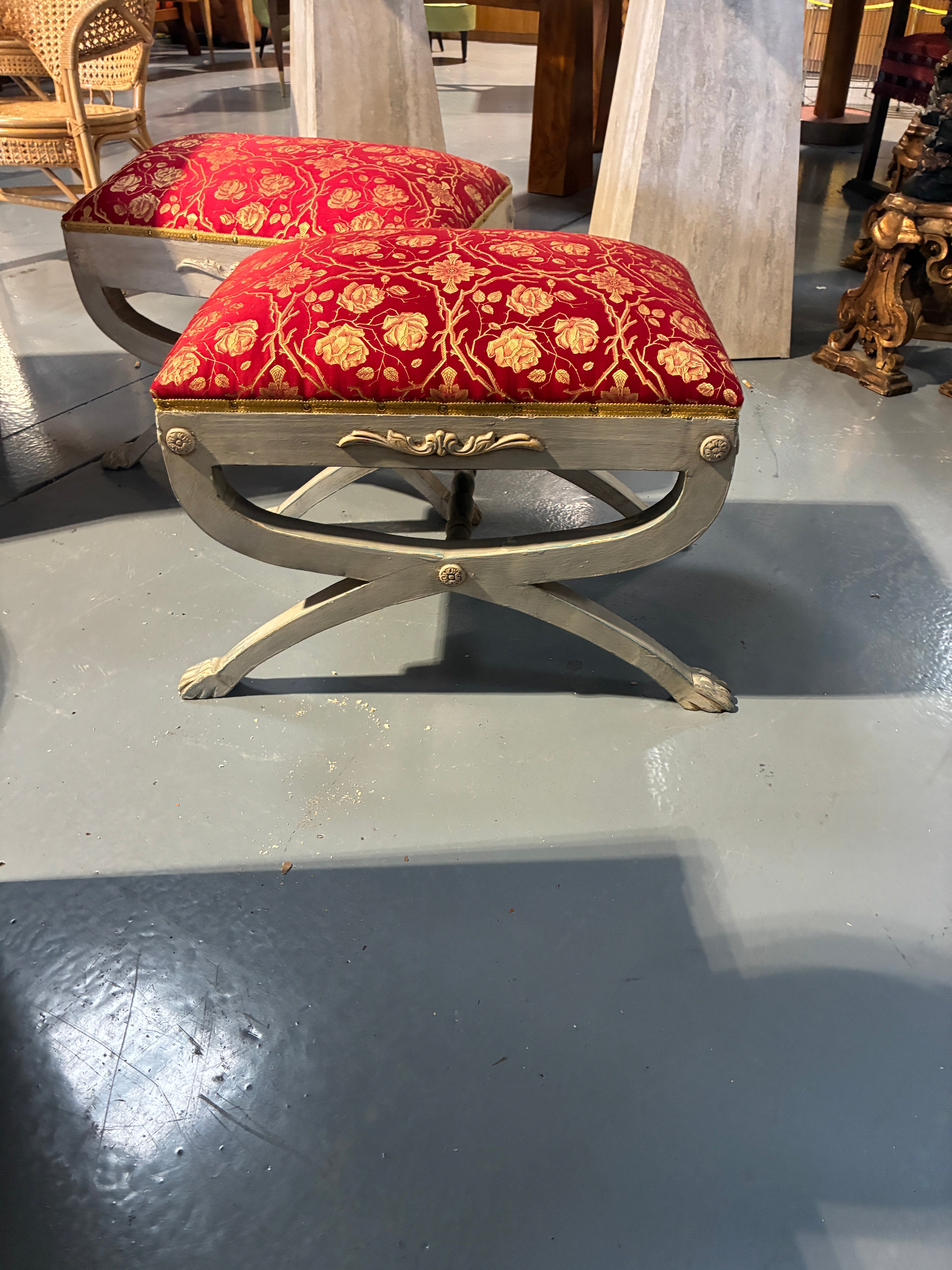 Painted Louis XVI Ottoman