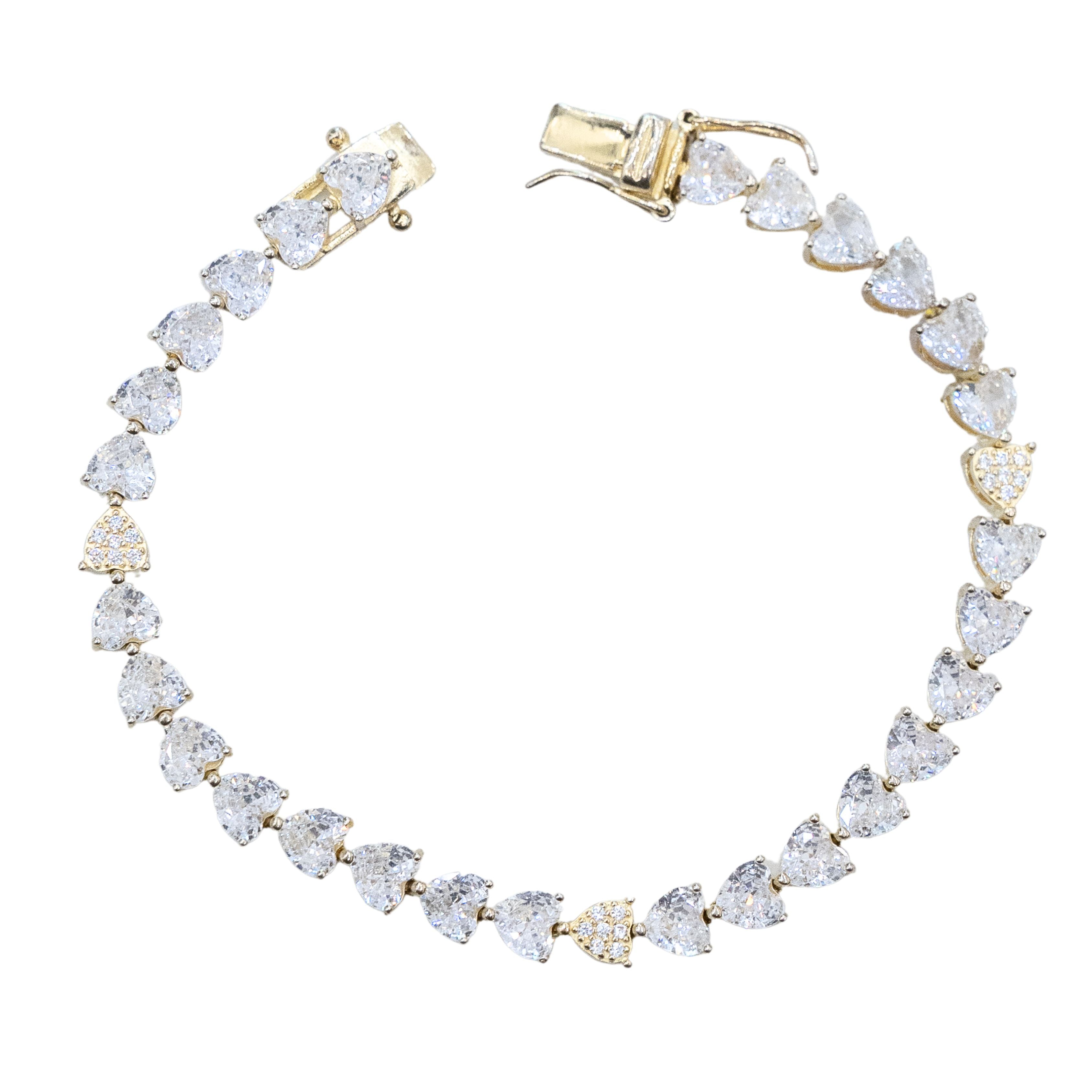 Heart Crystal Tennis Bracelet