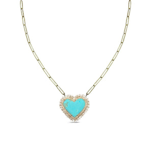Baguette Turquoise Heart Necklace