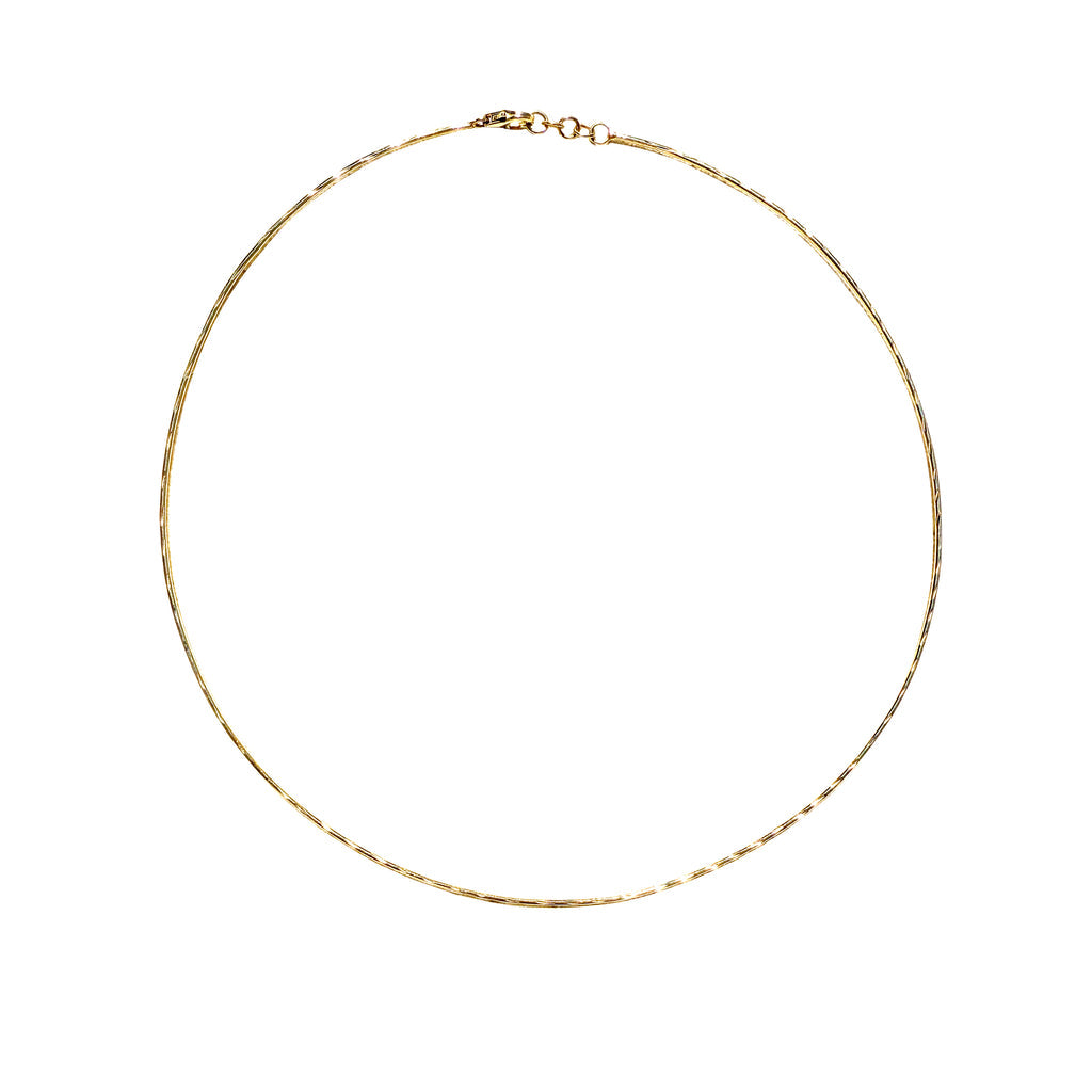 14K Hammered Wire Choker