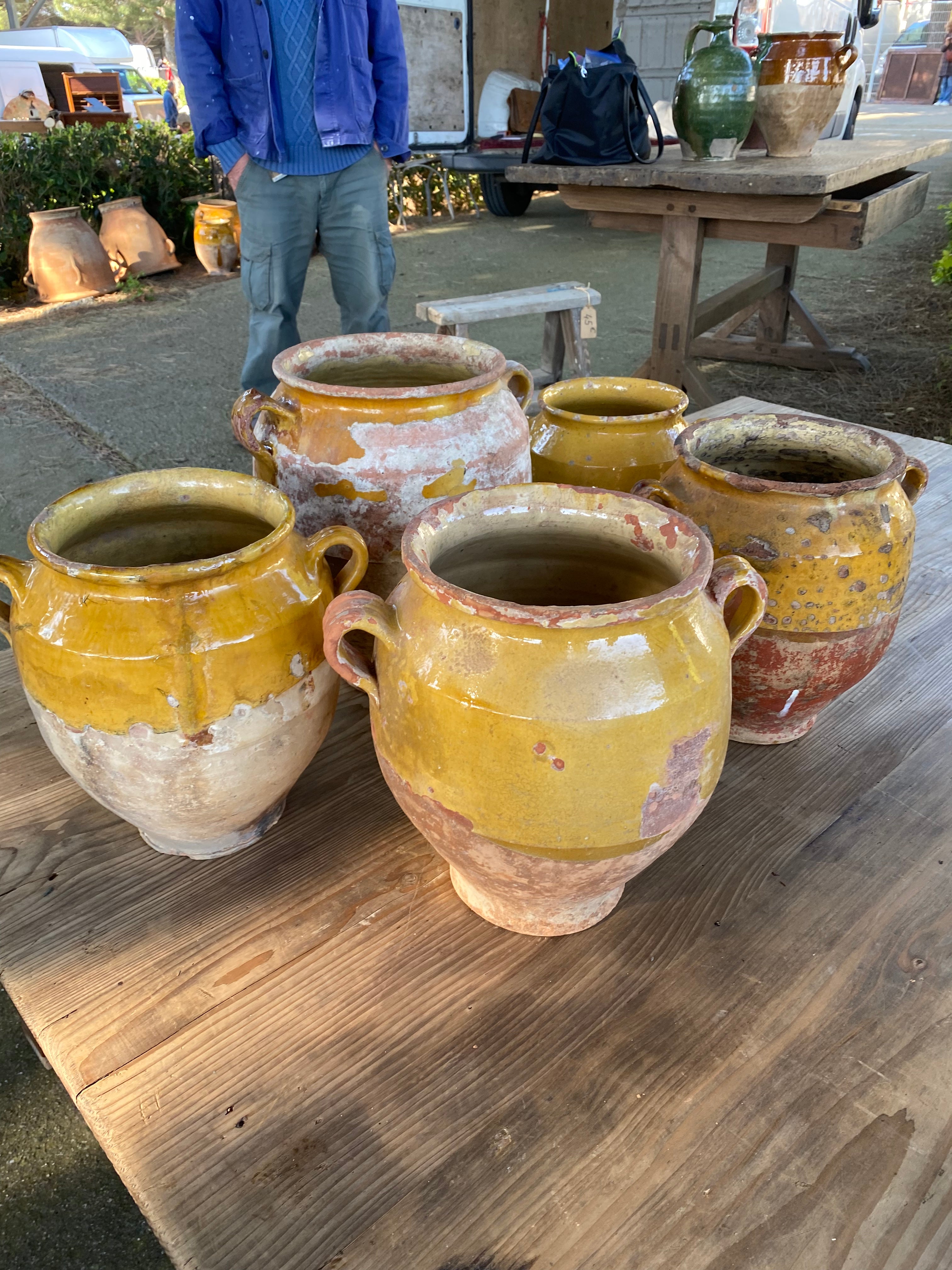 Yellow with Cream Bottom Medium Confit Pot