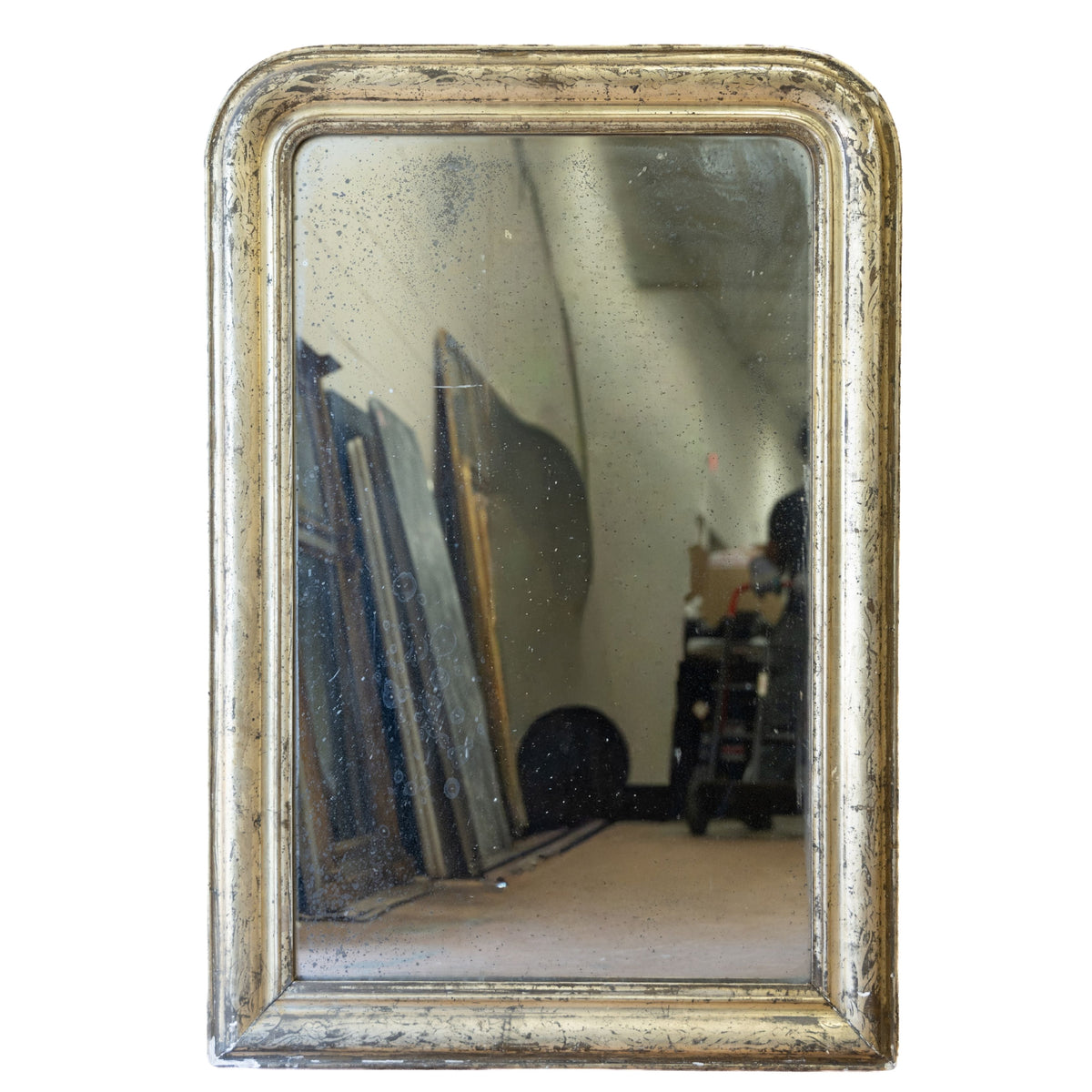Distressed Silver Louis Philippe Mirror (45x31W)
