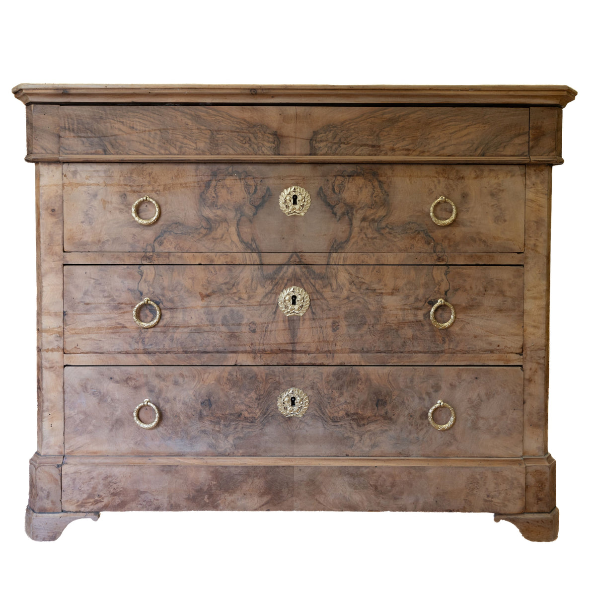Burled Walnut LP Commode with Wood Top (48x24.5x38)