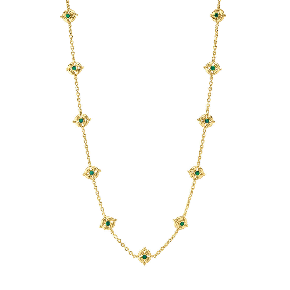 18" Blue Labradorite & Green Onyx Necklace