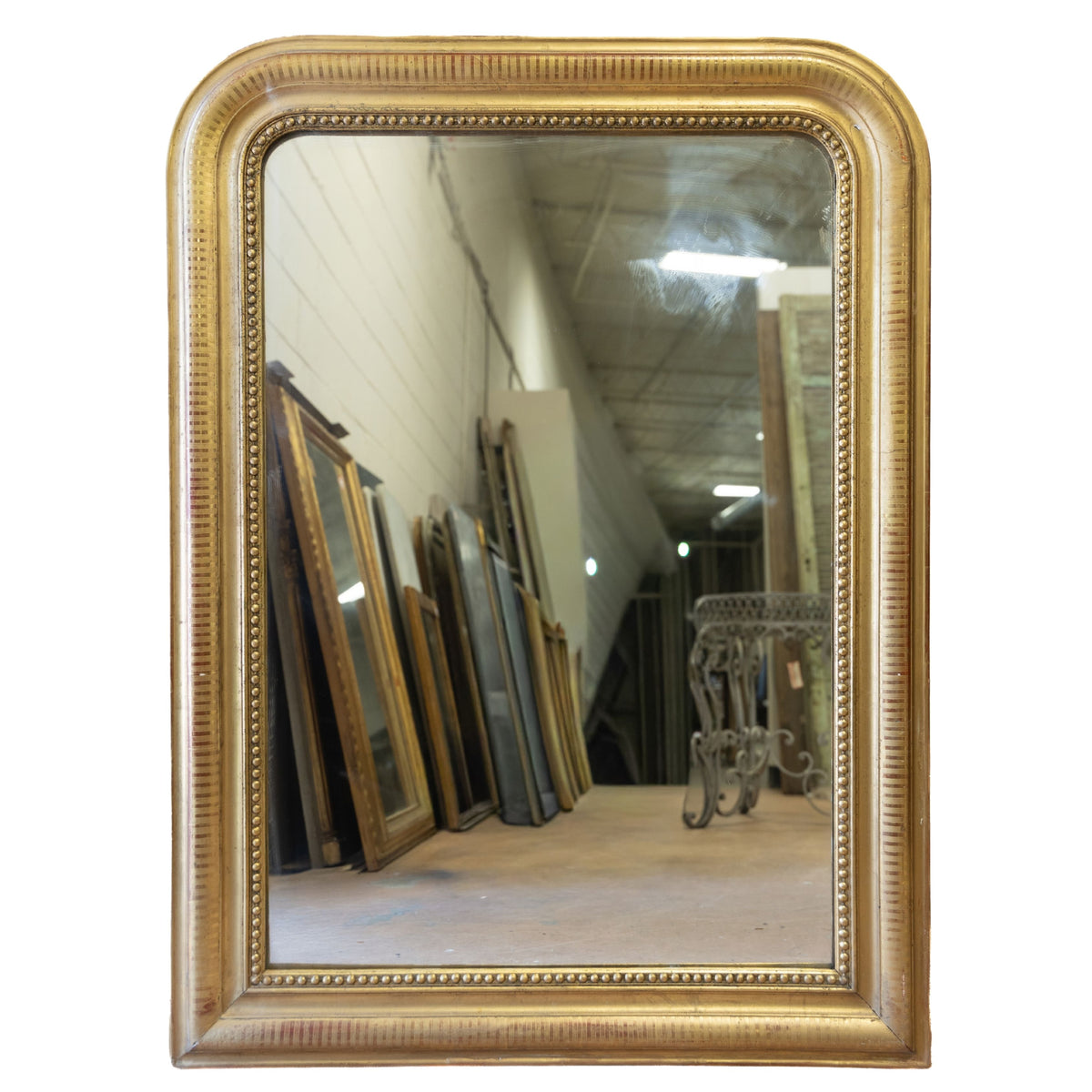 Gilded Louis Philippe Mirror with Beading (51x35.5W)