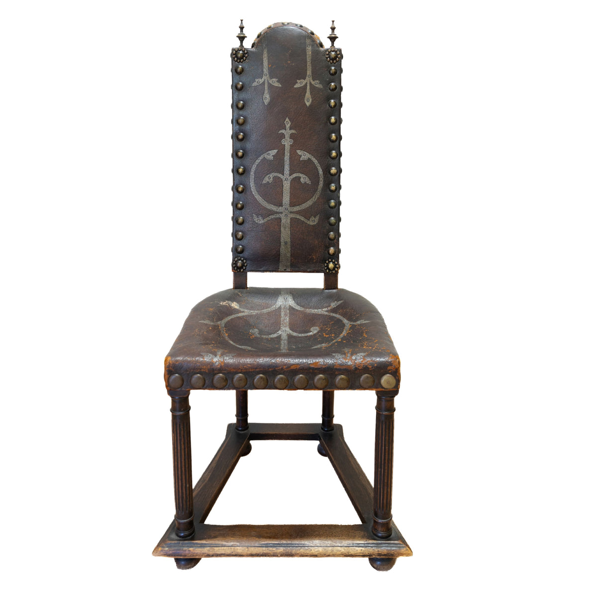 Spanish Leather Chair with Crest