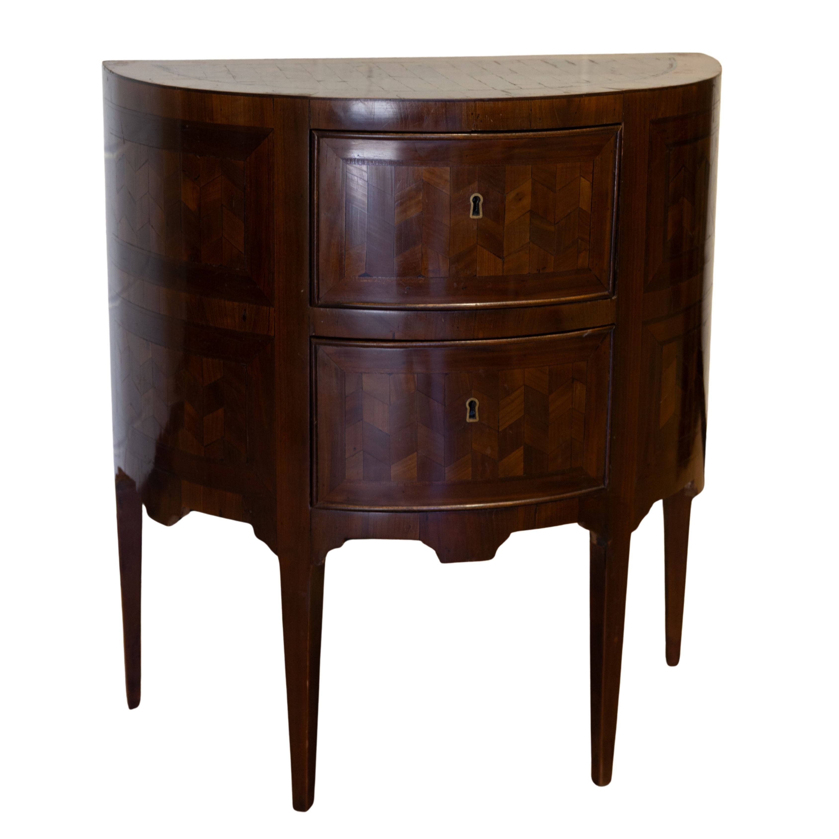 Rounded Fruitwood Italian Side Table