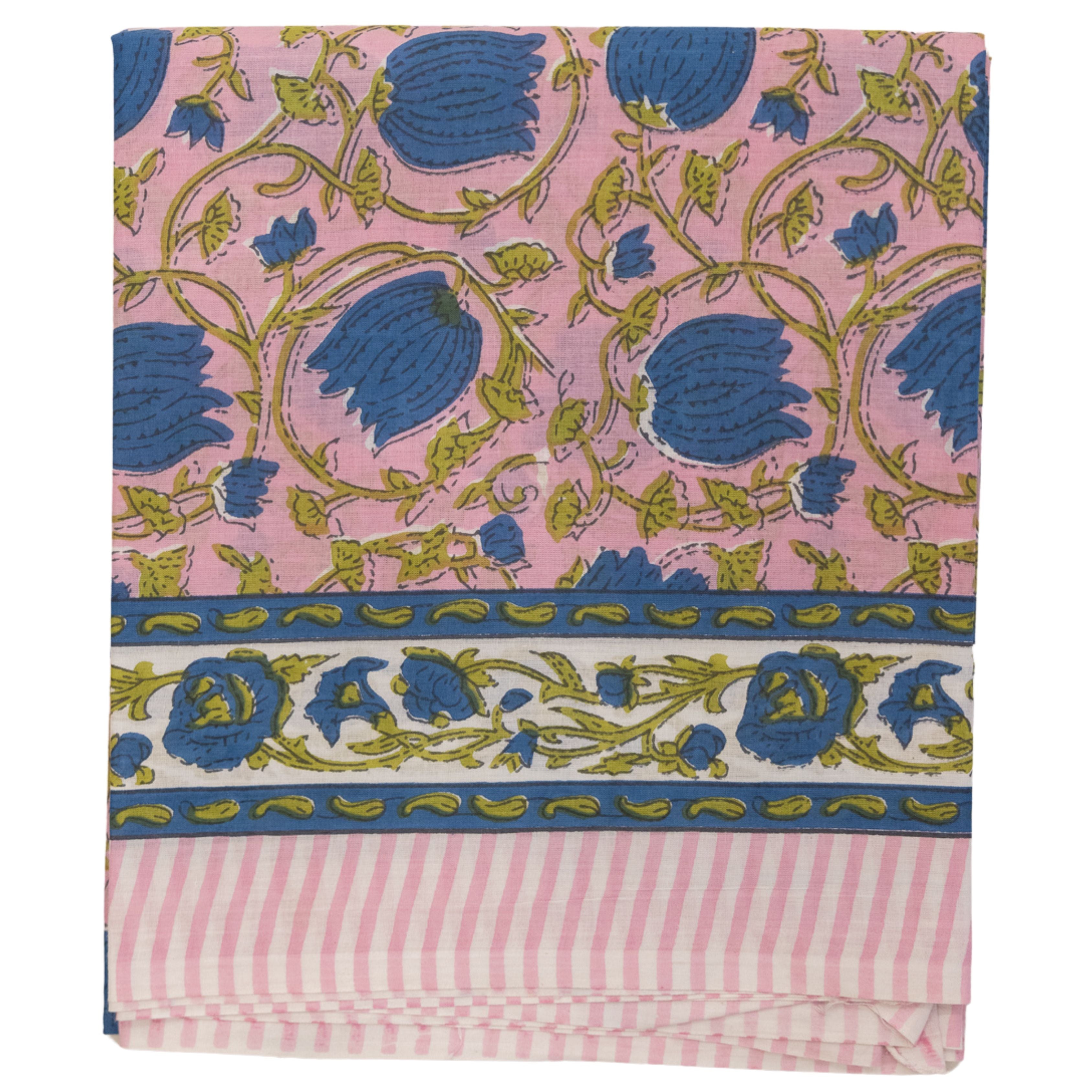 Pink & Blue Cotton Scarf