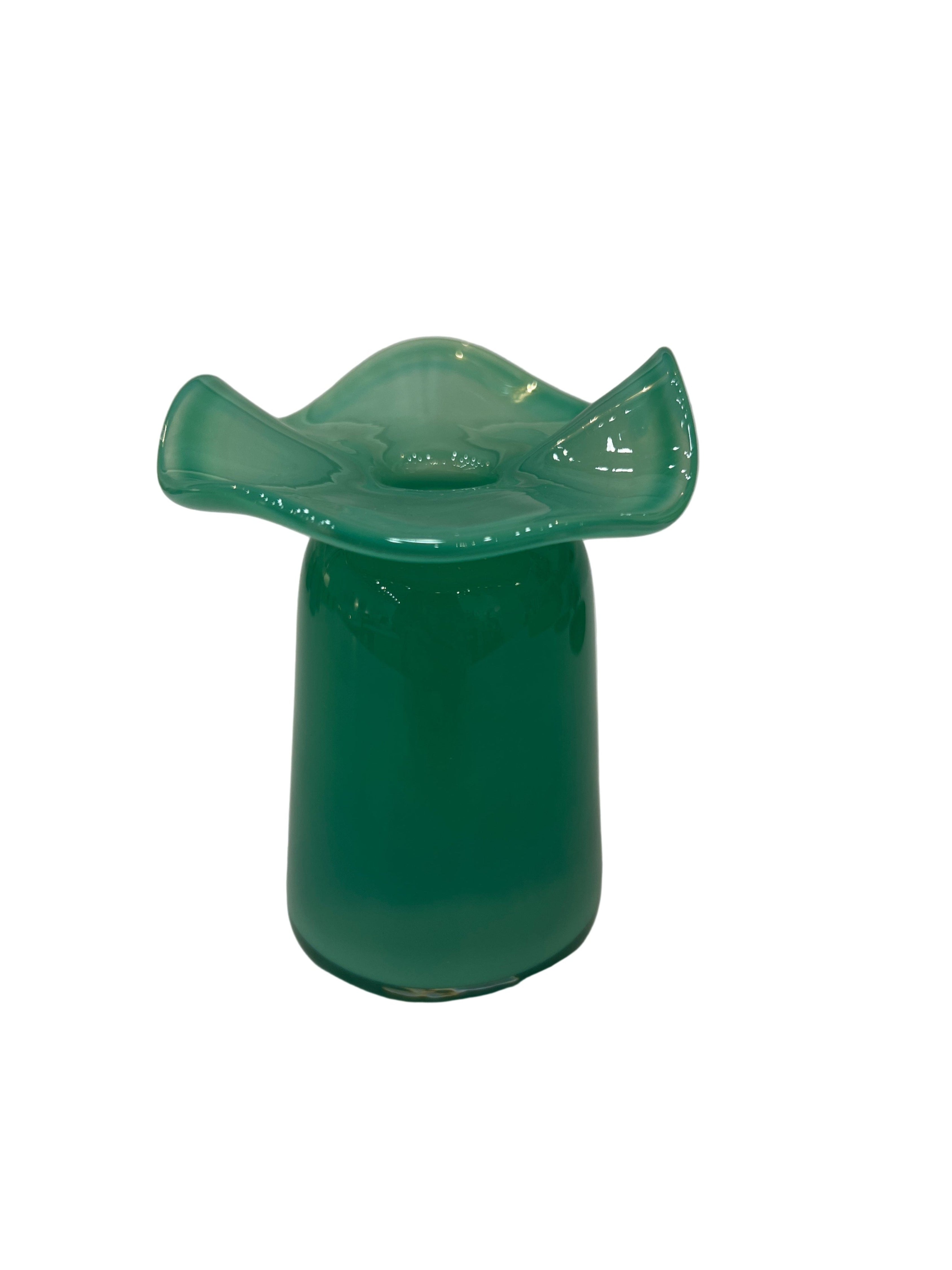 Jade Ruffle Bud Vase