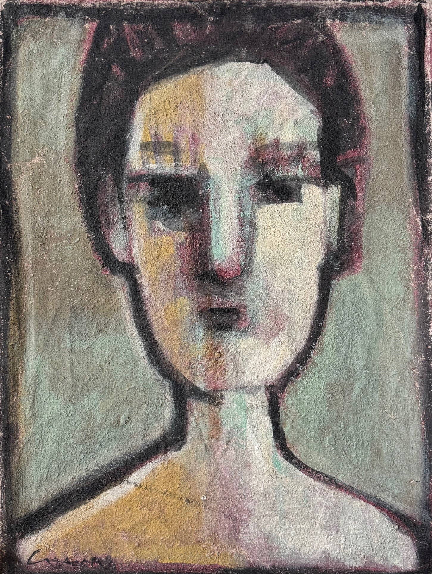 Heritage - Porait with mint green (16 x 12)